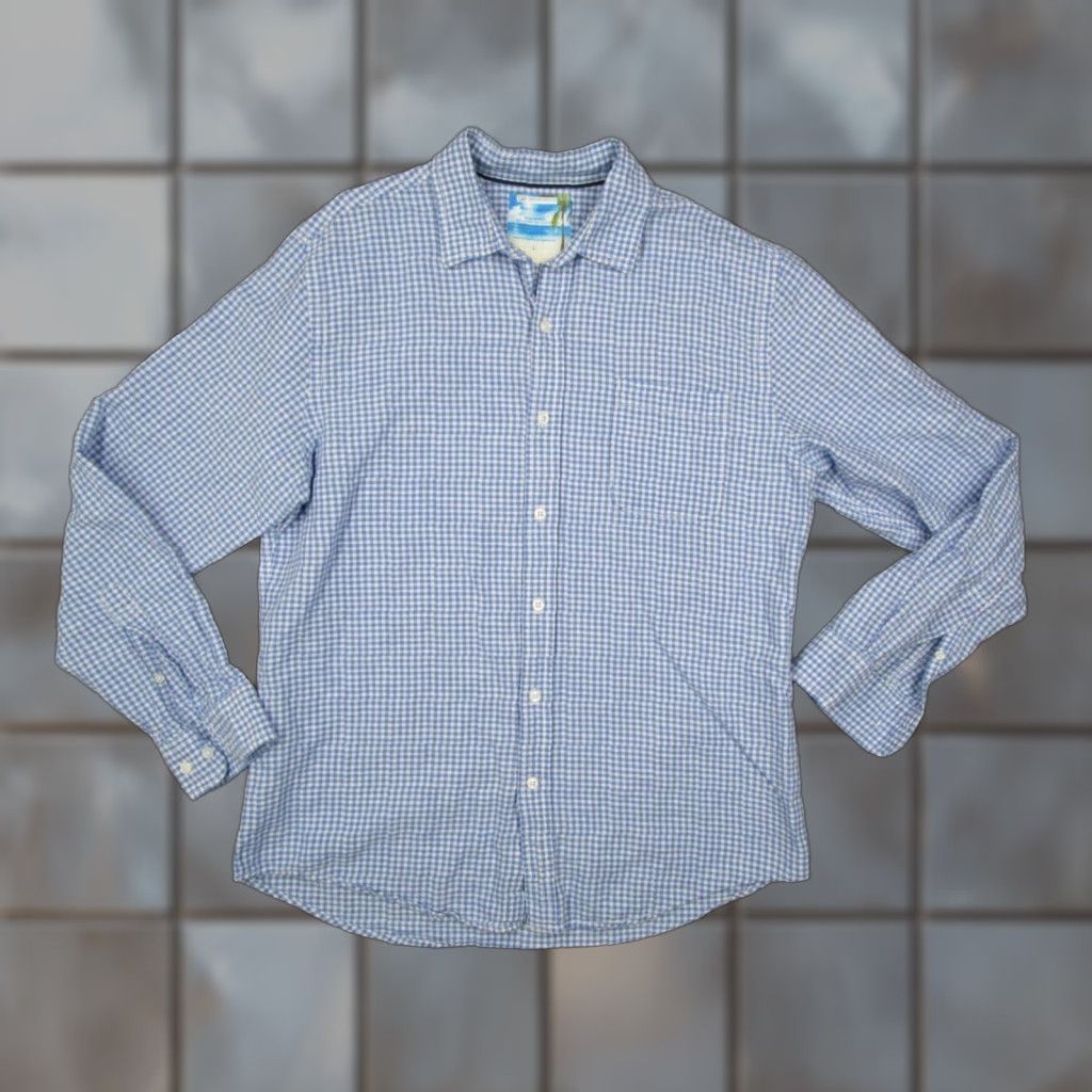Vintage VINTAGE Georg Roth Los Angeles Men's Shirt Long Sleeve Button-Up Casual Summer Cotton Linen Blue 90s Size US L / EU 52-54 / 3 - 1 Thumbnail