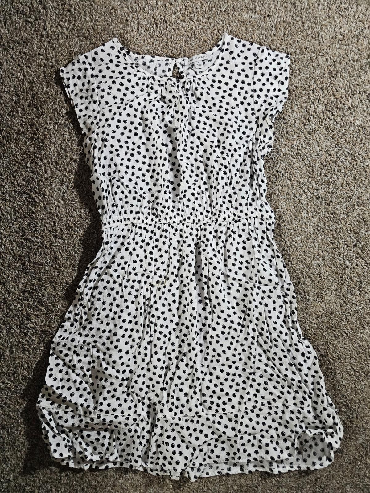 Designer Free Assembly White Polka Dot Circle Dress Small Size S / US 4 / IT 40 - 1 Thumbnail