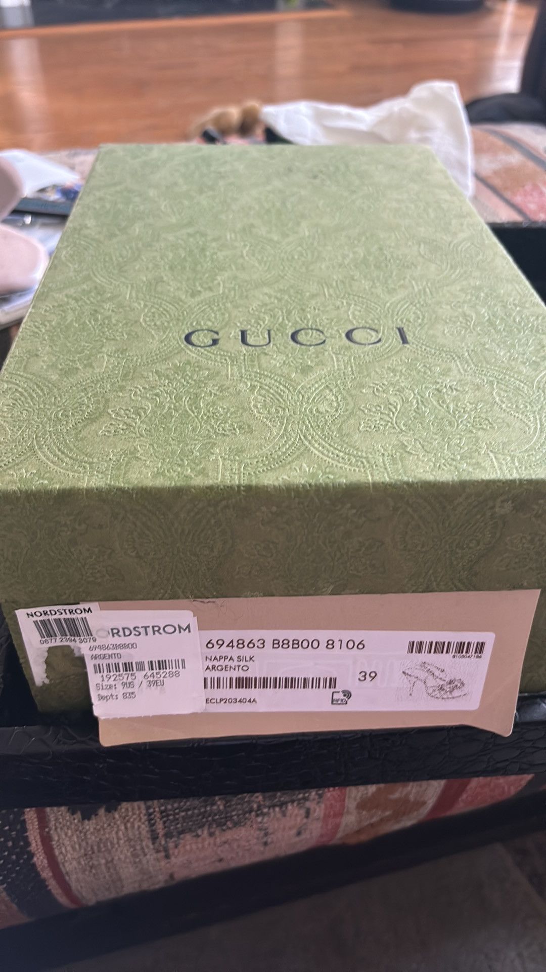 Gucci Gucci Silver Leather Sandal with Multi Colored Jeweled GG Size US 9 / IT 39 - 5 Thumbnail