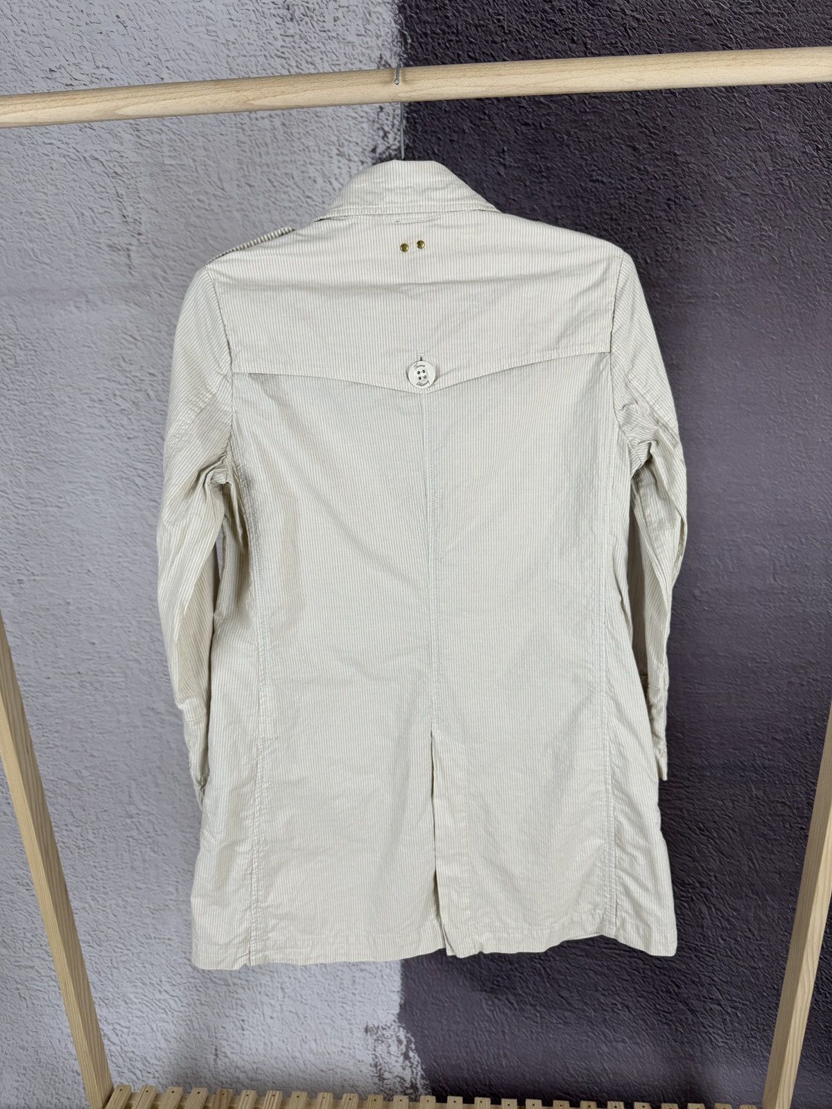 Burberry Thomas Burberry striped cotton lightweight trench coat Size XS / US 0-2 / IT 36-38 - 11 Thumbnail