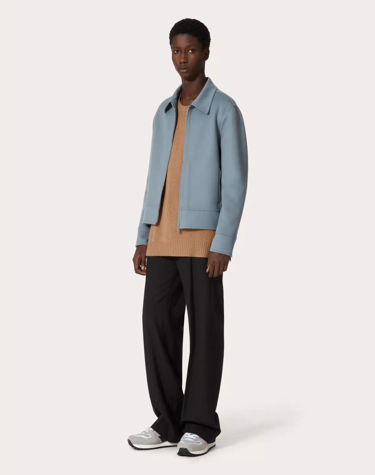 Valentino oc11z0625 Double Faced Wool Cashmere Jacket in Dusty Blue Size US M / EU 48-50 / 2 - 2 Thumbnail