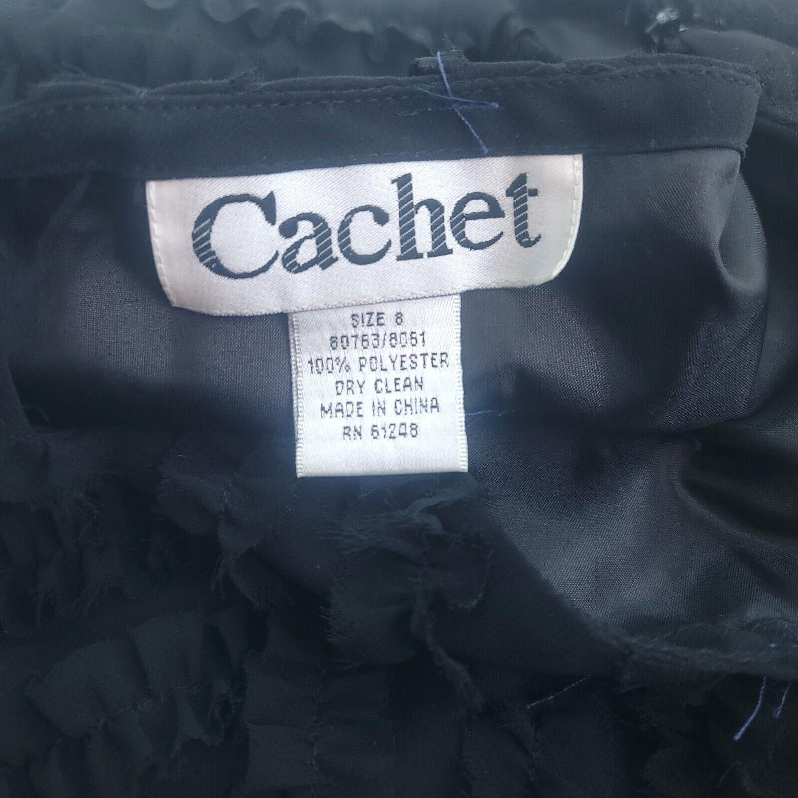 Designer Vintage Catchet Women's Size 8 Black Riffled Straight Skirt Size 30" / US 8 / IT 44 - 5 Thumbnail