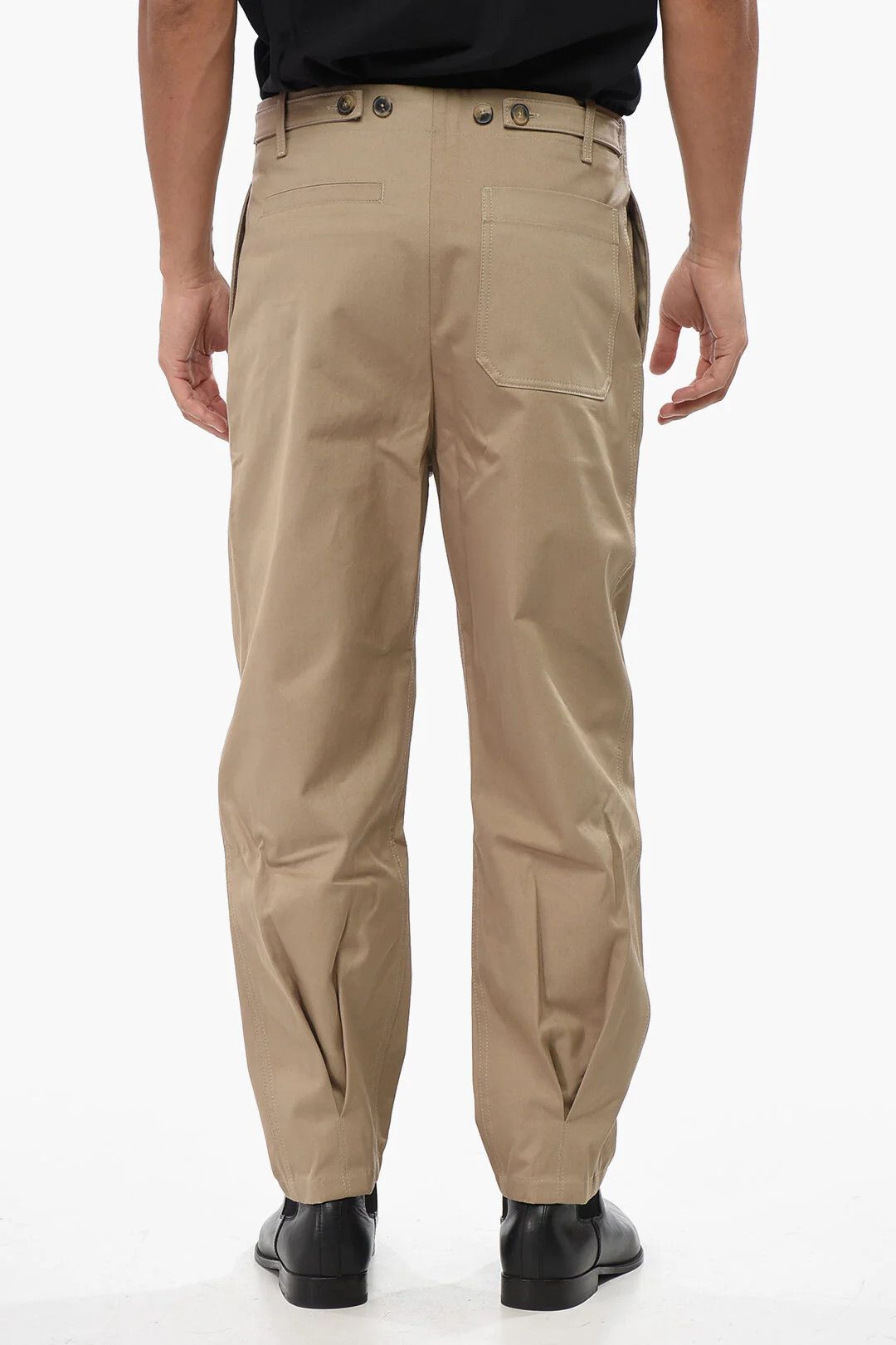 Valentino og1mm0426 Single-Pleat Straight-Leg Pant in Beige Size US 30 / EU 46 - 2 Thumbnail