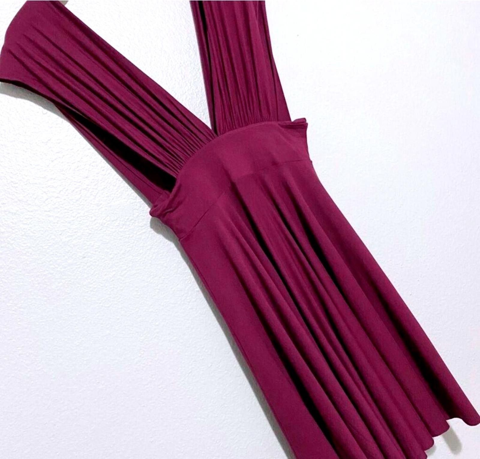 Designer WHBM Burgunday ``````````` Convertible Dress V-Neck Size 14 Size XL / US 12-14 / IT 48-50 - 7 Thumbnail
