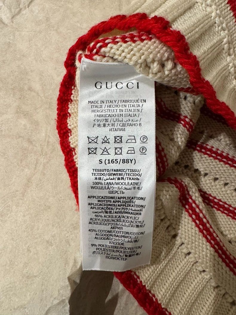 Gucci Gucci Striped Logo Wool Sweater Size S-2506 Size US S / EU 44-46 / 1 - 4 Thumbnail