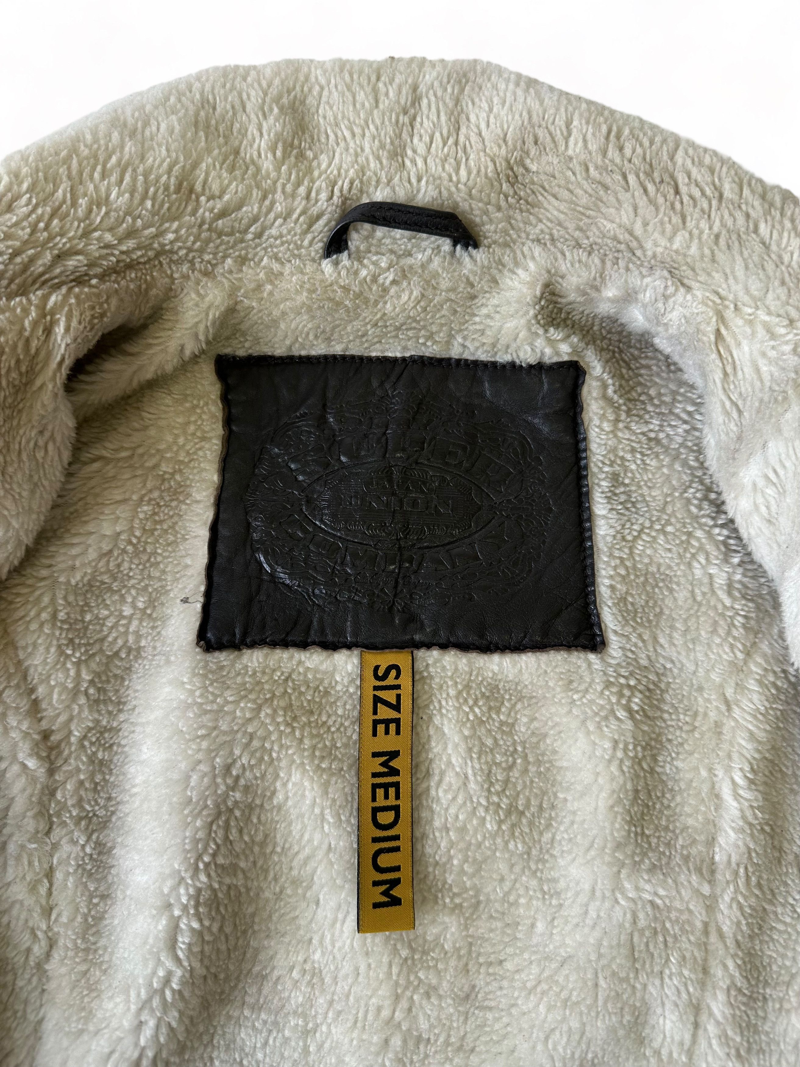 Allsaints Superdry Leather Meghan Shearling Jacket (M) Size M / US 6-8 / IT 42-44 - 6 Thumbnail