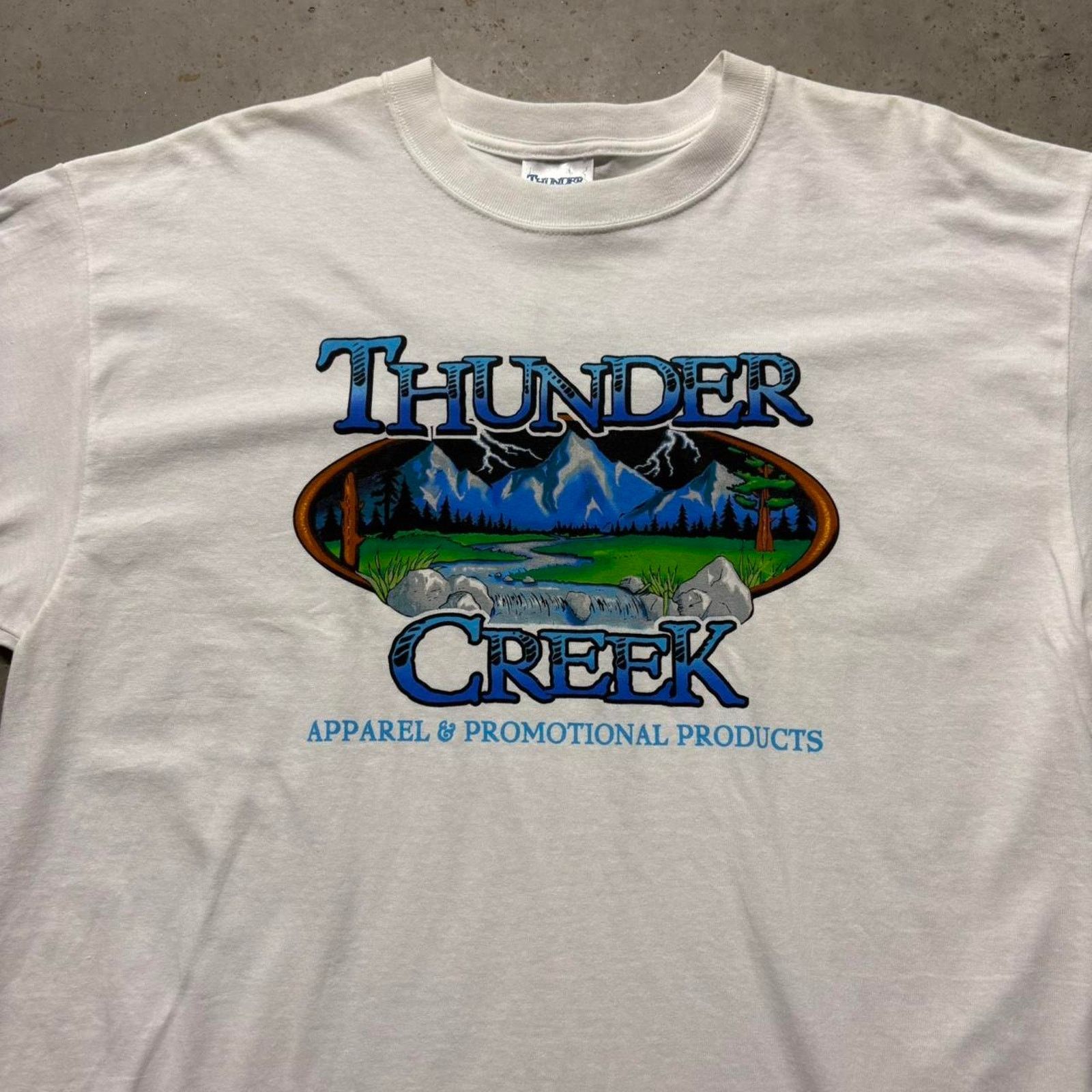 Japanese Brand × Vintage Crazy Vintage Y2K Thunder Creek Apparel Logo Graphic T Shirt Size US XL / EU 56 / 4 - 3 Thumbnail