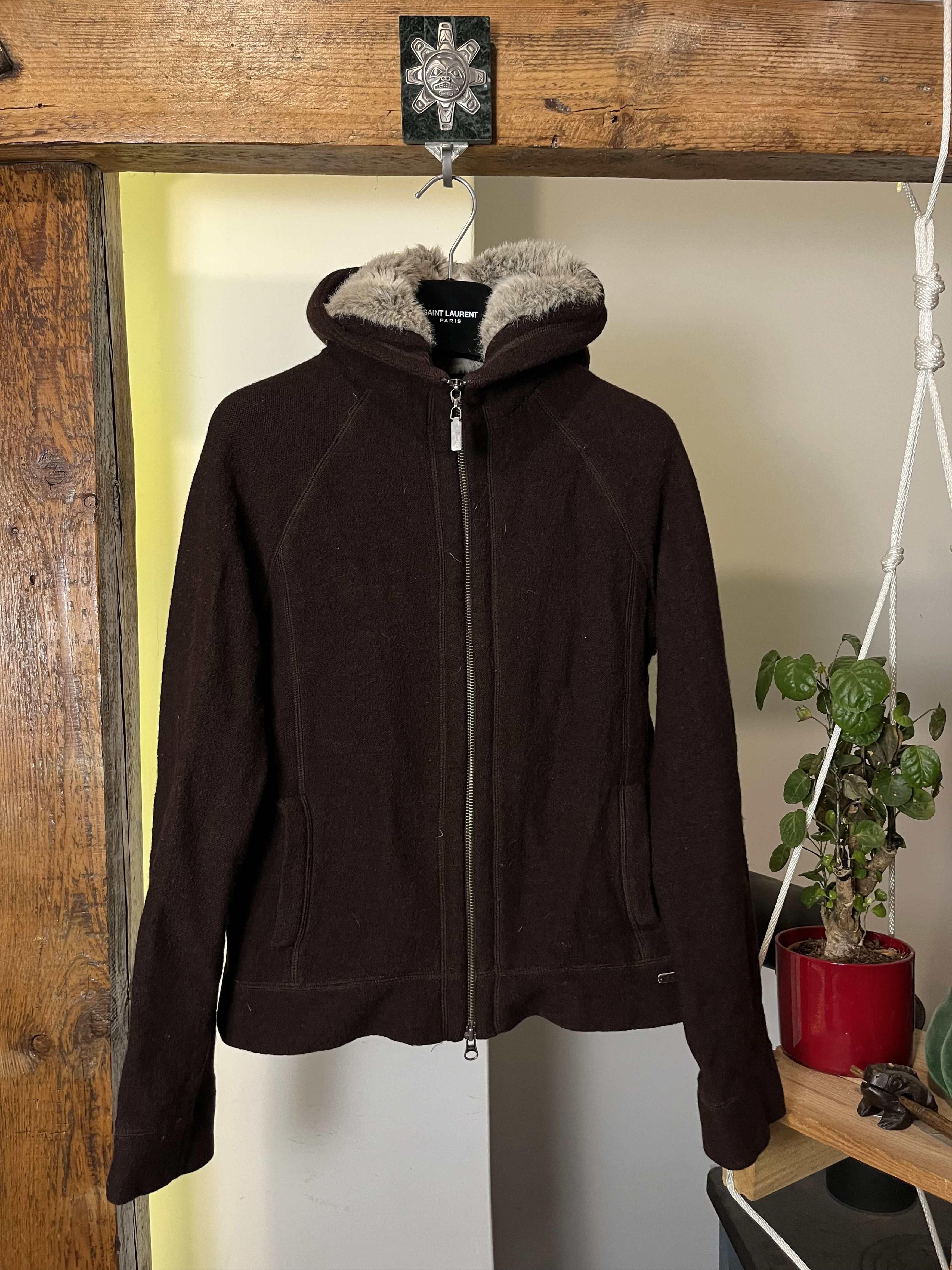 If Six Was Nine × Japanese Brand If Six Was Nine Style Wool & Fur Hoodie Brown Size S / US 4 / IT 40 - 1 Thumbnail