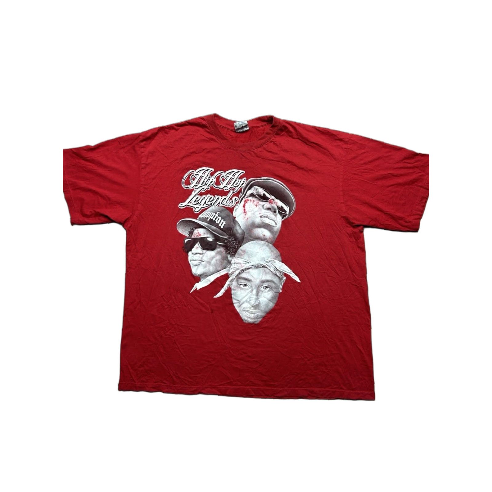 Vintage VINTAGE Hip Hop Legends T-Shirt Men 3XL Red Biggie Tupac Eazy-E Rap Tee Size US XXL / EU 58 / 5 - 1 Thumbnail