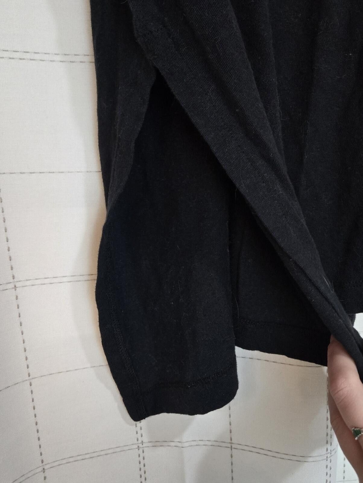Esprit Esprit Linen Blend Asymmetrical Hem Tee- Black Size L / US 10 / IT 46 - 3 Thumbnail