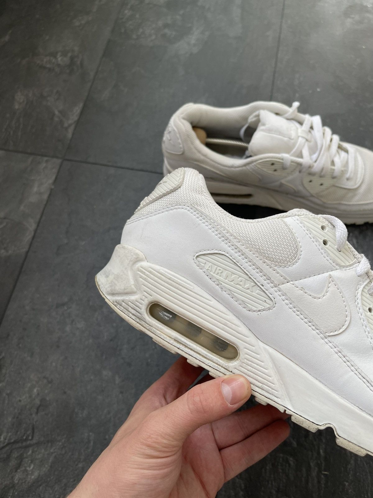 Nike Nike Air Max 90 White Leather Size US 12 / EU 45 - 3 Thumbnail
