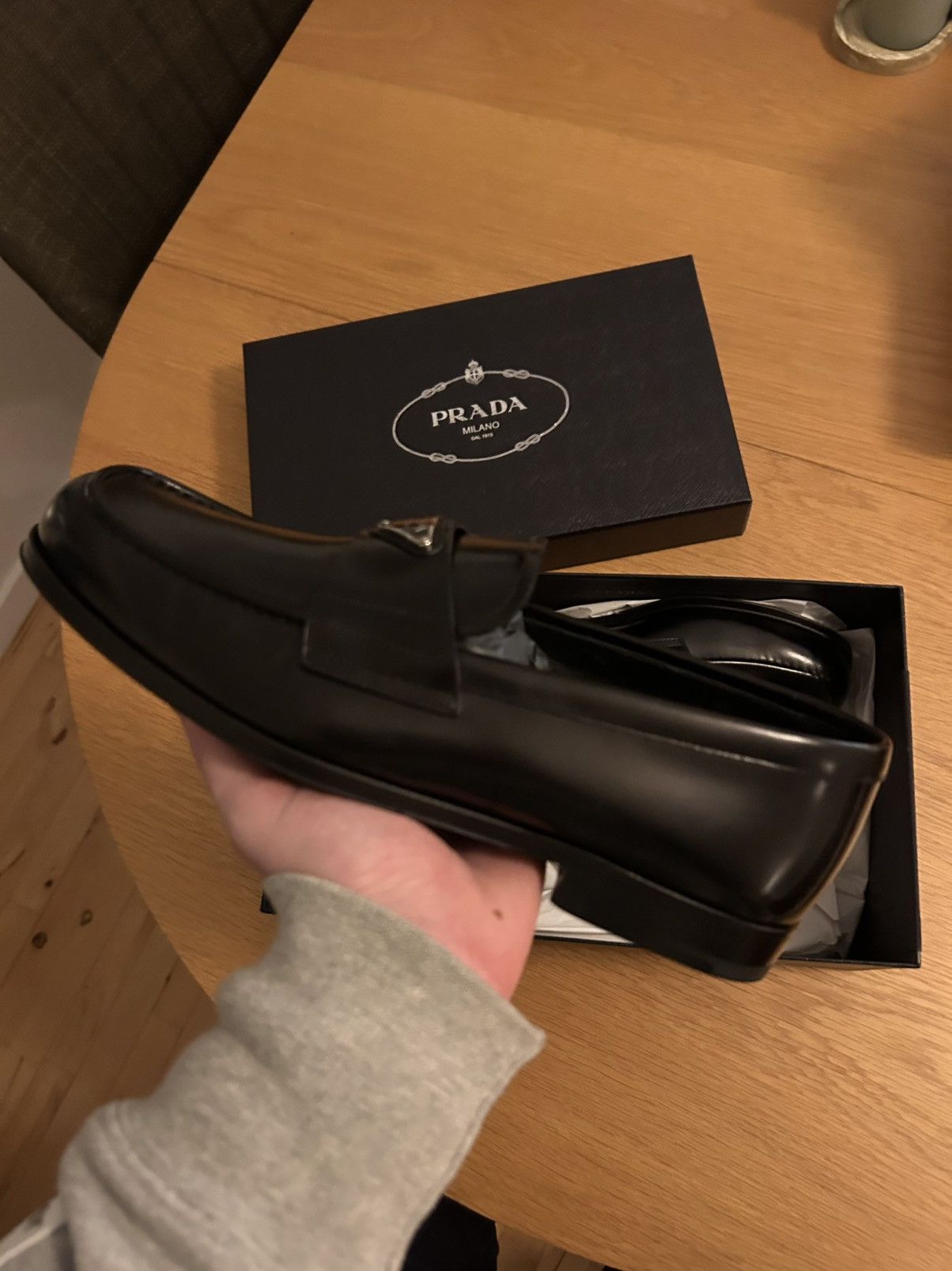 Prada Prada Leather Logo Loafers Size US 10 / EU 43 - 7 Thumbnail