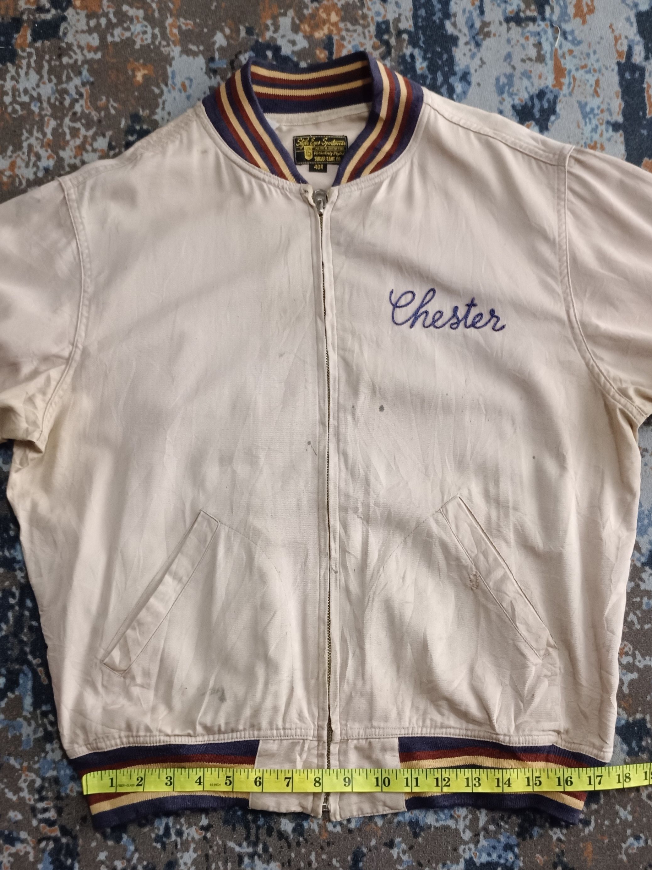 Vintage Vintage💥Sugar Cane Varsity Jacket By Toyo Enterprise Size US L / EU 52-54 / 3 - 18 Thumbnail