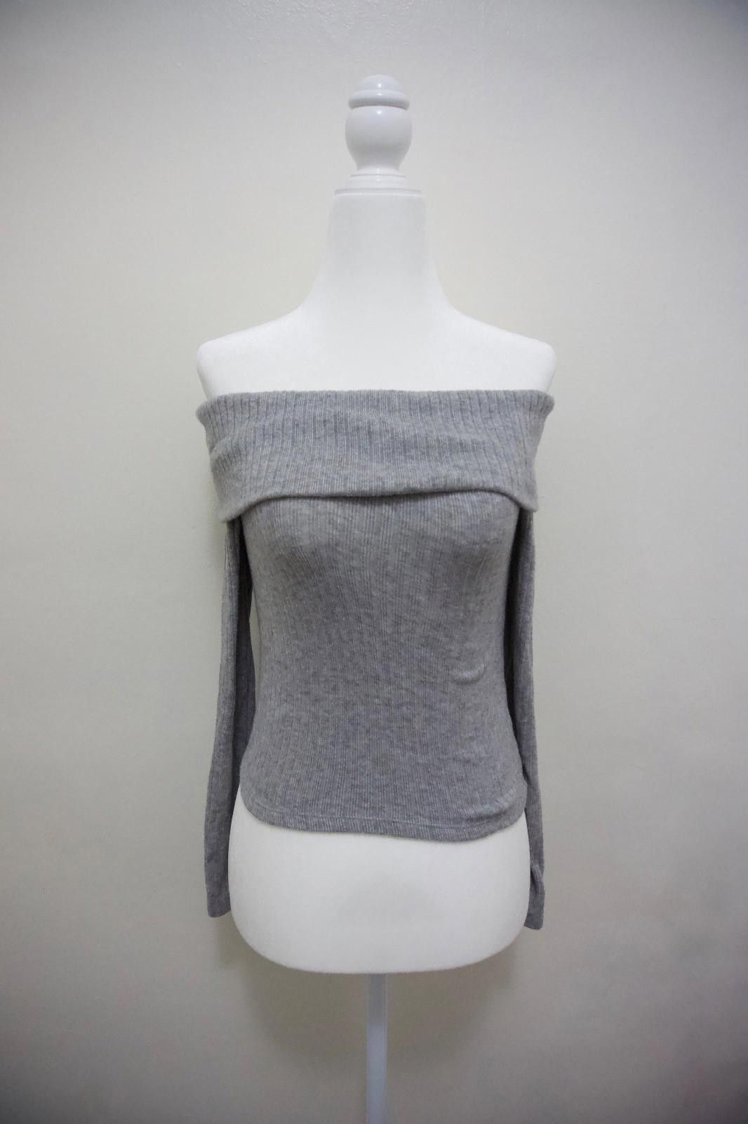 Other STRADIVARIUS Bardot Top in Grey (X-SMALL) Size XS / US 0-2 / IT 36-38 - 2 Thumbnail