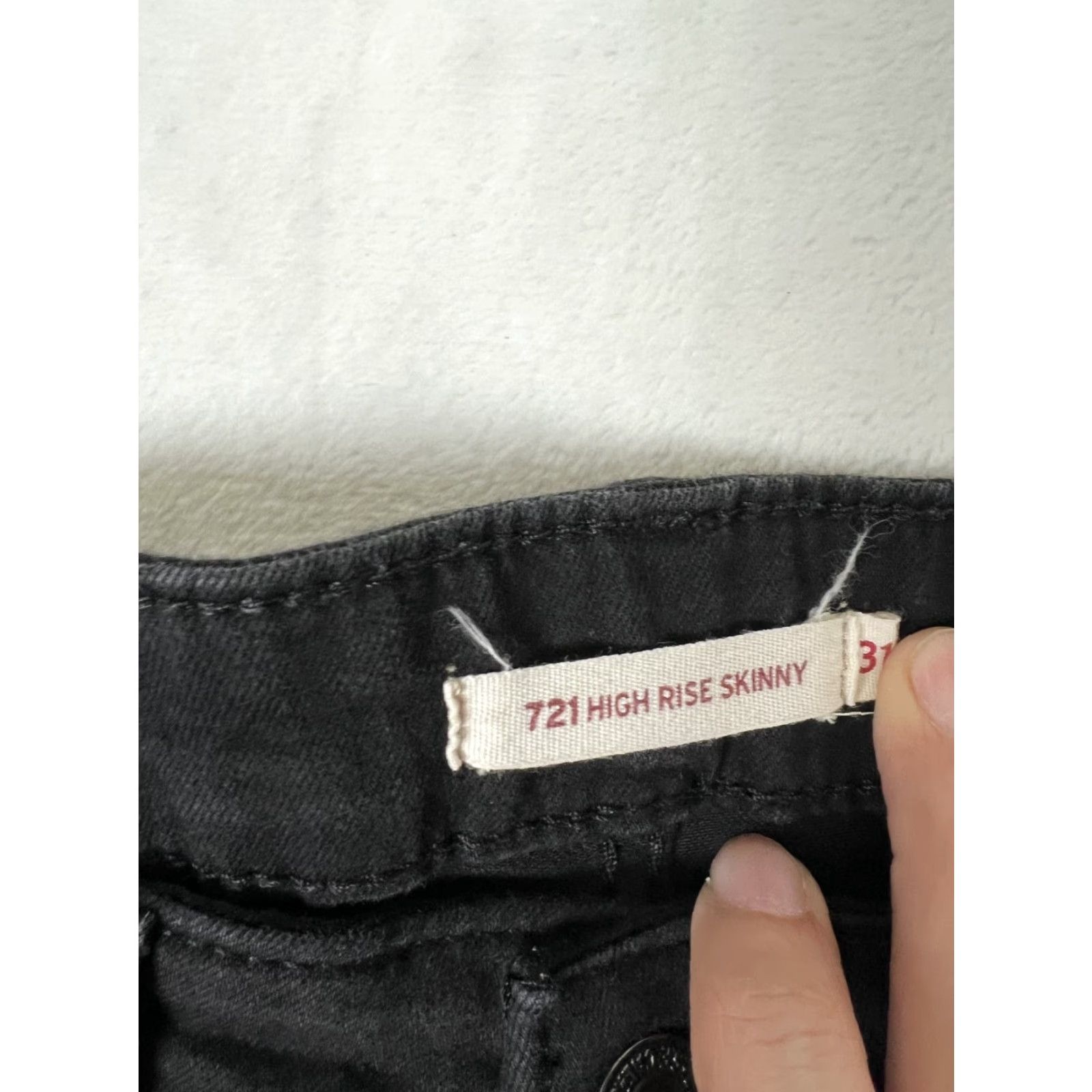 Levi's Levi's 721 High Rise Skinny Jeans Women's 31x27 Black Denim Stretch Zip Size 24" / US 00 / IT 34 - 2 Thumbnail