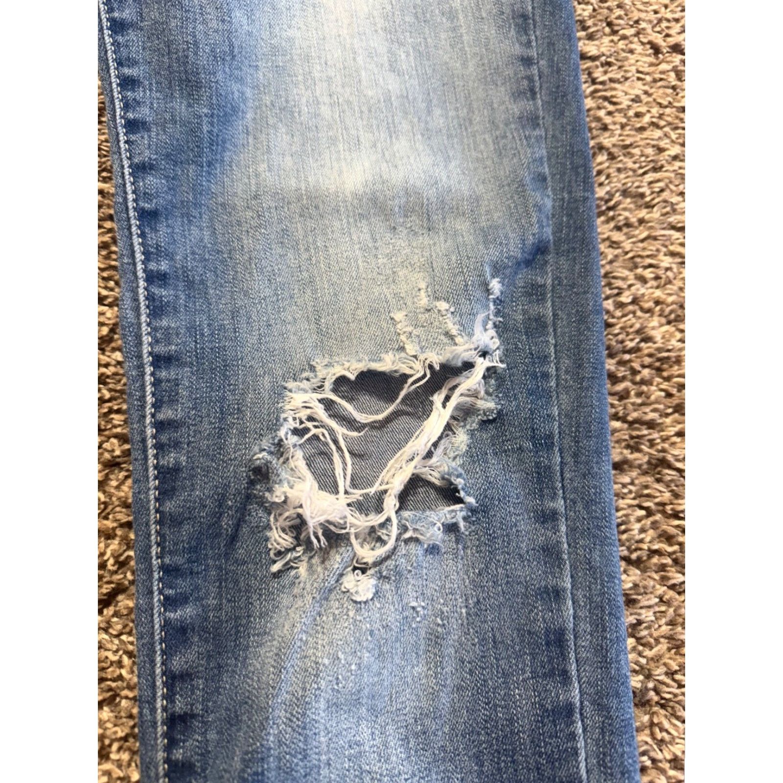 Vintage KanCan Jeans Women Size 5 Blue Denim Ankle Skinny Distressed Flex Stretch Cotton Casual Size 27" / US 4 / IT 40 - 3 Thumbnail