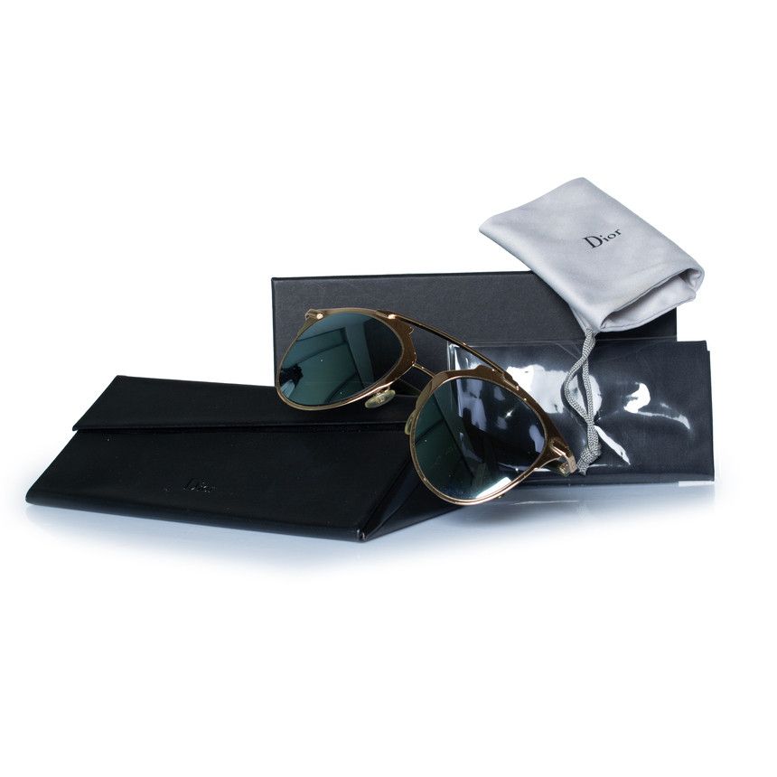 Dior Dior, reflected aviator sunglasses in gold Size ONE SIZE - 8 Thumbnail