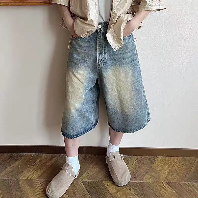 Washed Street Hip Hop Skater Loose Fit Denim Shorts
