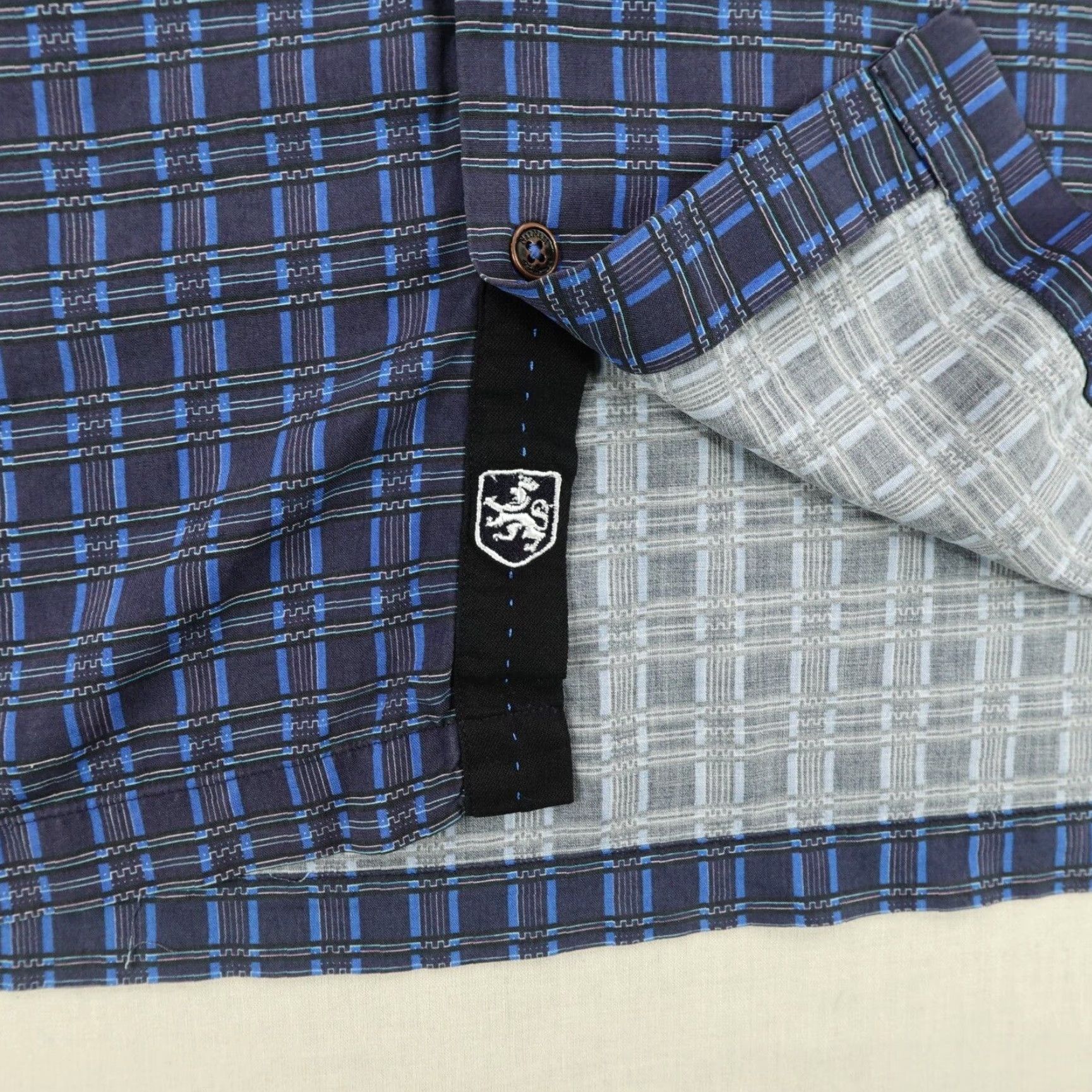 Nat Nast VINTAGE Nat Nast Men’s Shirt XL Blue Plaid Silk Short Sleeve Collared Button-Up Beach Outdoor Size US XL / EU 56 / 4 - 5 Thumbnail