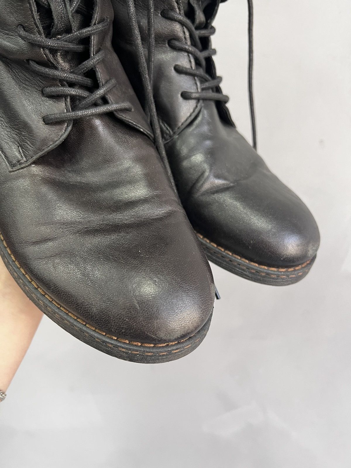 Hedi Slimane Lace-up black leather boots rock A.S 98 vintage style Size US 8 / EU 41 - 4 Thumbnail