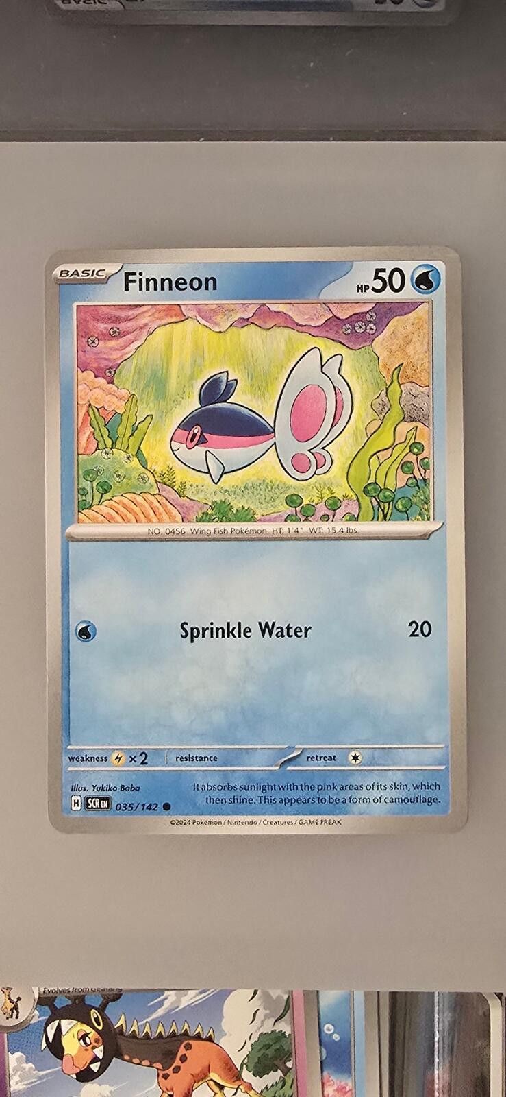 Pokemon Finneon 035/142 from the Pokémon Stellar Crown set. Size ONE SIZE - 1 Thumbnail