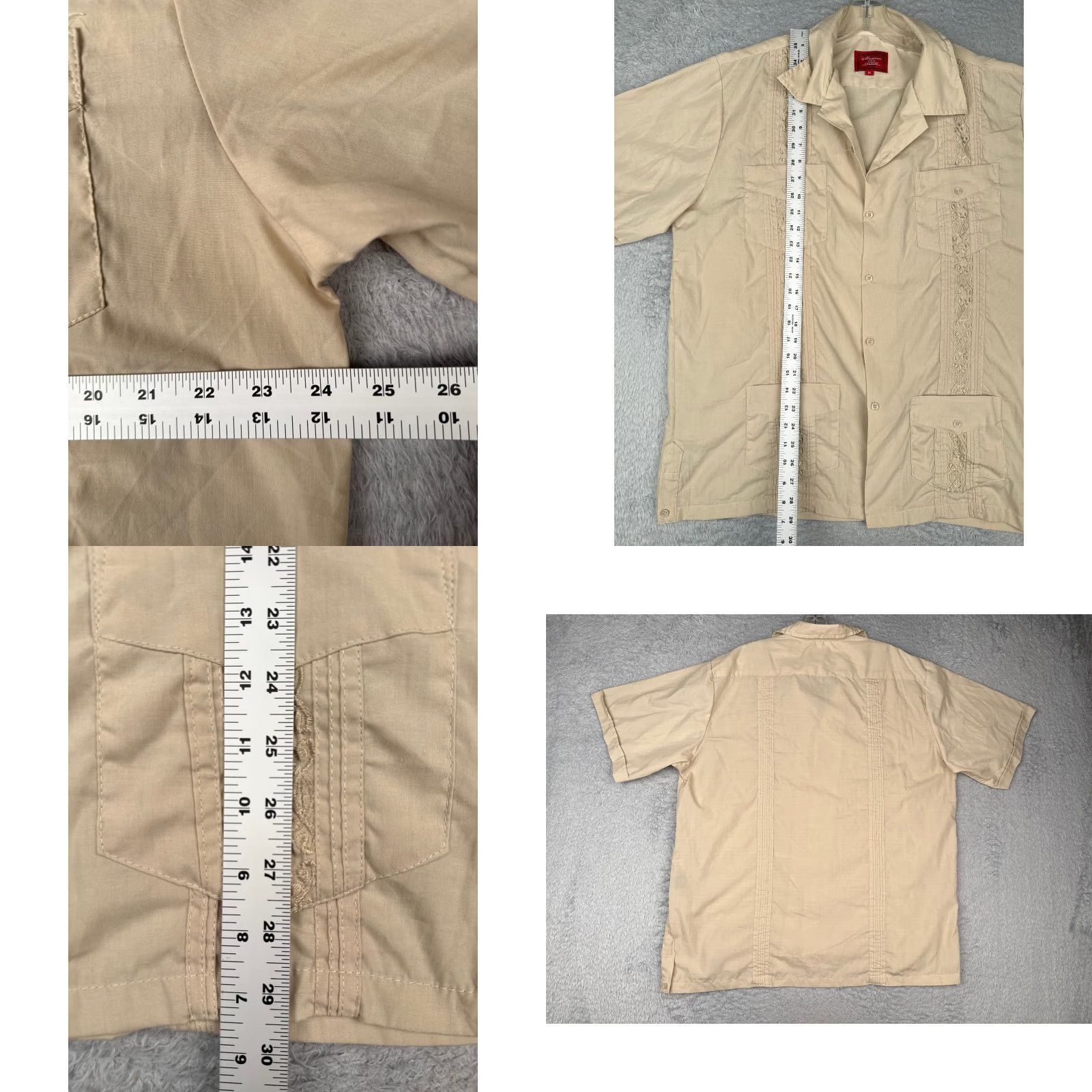 Vintage Maximos Shirt Adult XL Beige Polyester Blend 4 Pocket Vintage Embroidered Pockets Button-Up Collared Short Sleeve Mens Regular Size US XL / EU 56 / 4 - 8 Thumbnail