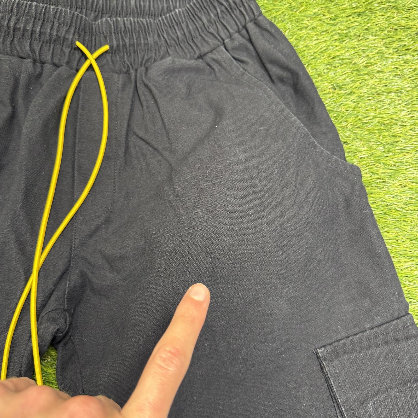 Genetic Manipulation Shinichiro Kuriya Black Cargo Jogger Pants w/ Yellow Drawstrings & Zippers Size US 28 / EU 44 - 3 Thumbnail