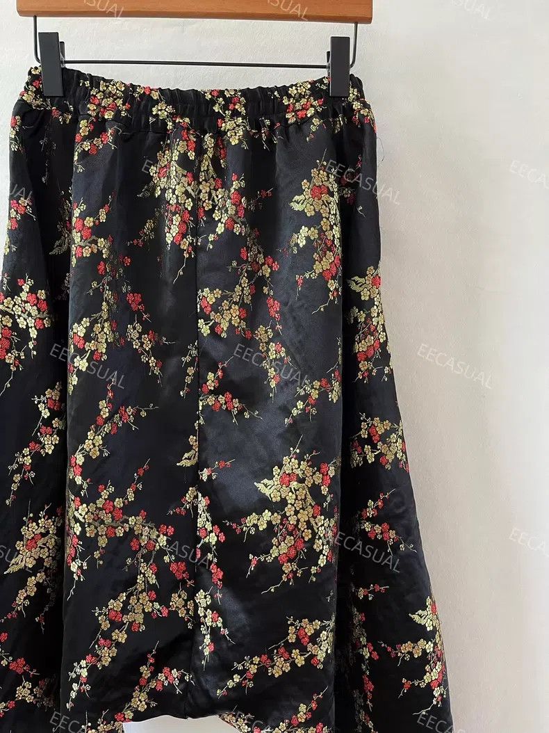 Junya Watanabe Junya Watanabe size S Black Embroidered Jacquard Drawstrin Size 23" - 3 Thumbnail