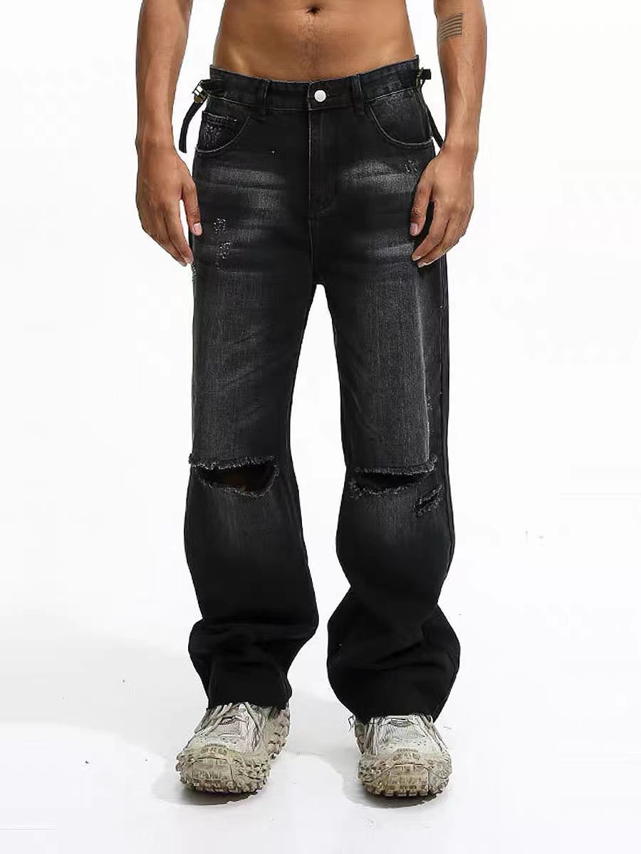 Designer × Vintage ripped grunge flared damaged jeans Size US 30 / EU 46 - 2 Thumbnail