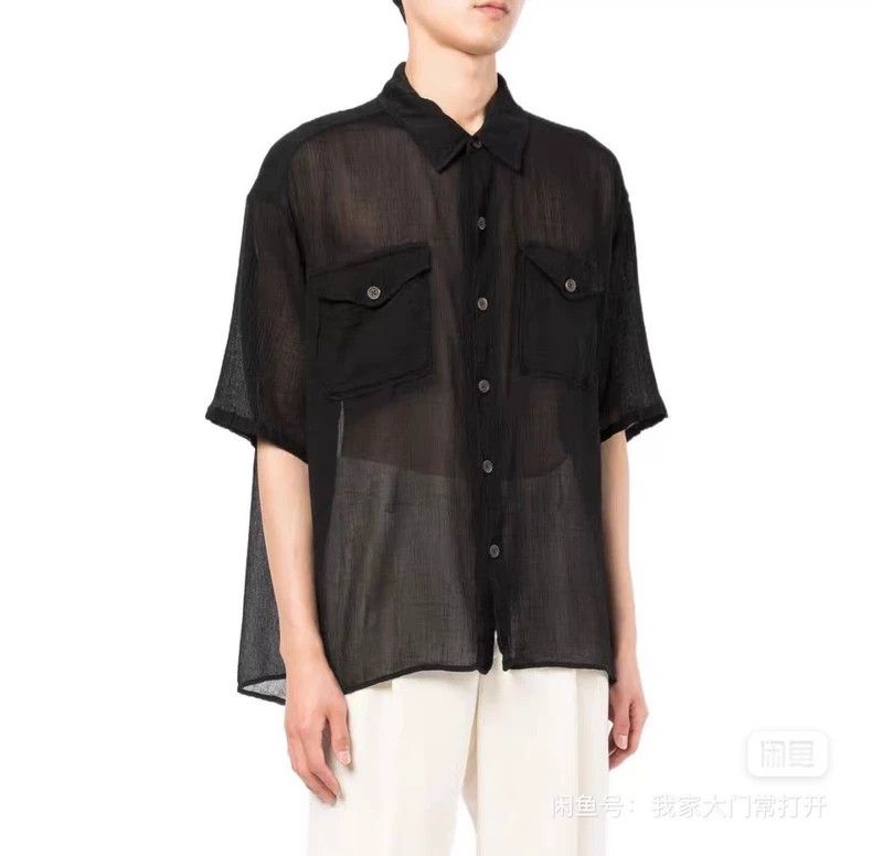 Our Legacy Our Legacy size46 Black sheer short-sleeved shirt Size US S / EU 44-46 / 1 - 2 Thumbnail