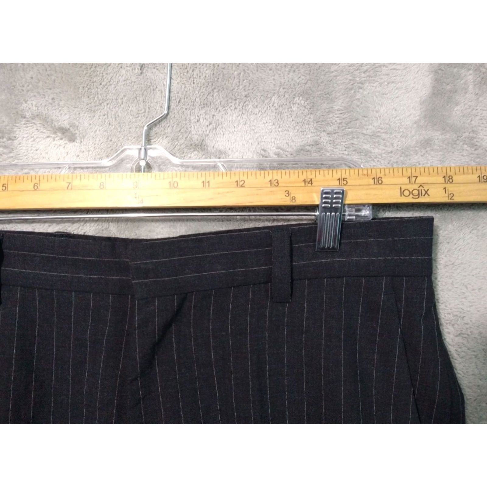 Banana Republic Banana Republic Pants Mens 34x30 Gray Striped Wool Dress Dawson Straight Leg Shirt Dress Pants Mens 34 Regular Gray Striped Wool Dress Pants Size US 34 / EU 50 - 3 Thumbnail