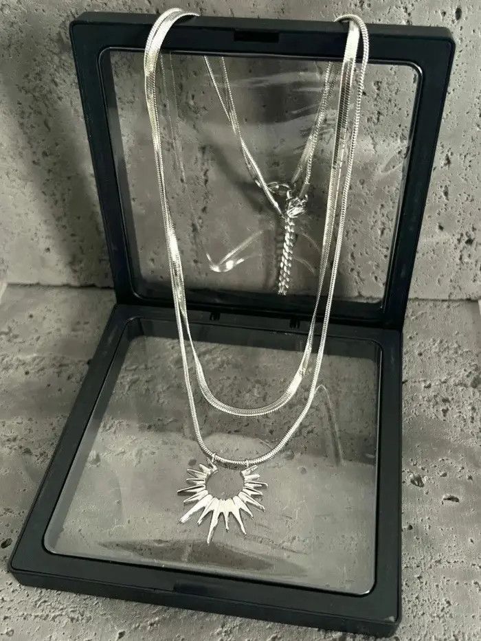 Jewelry Double Sun Pendant Necklace Size ONE SIZE - 4 Thumbnail