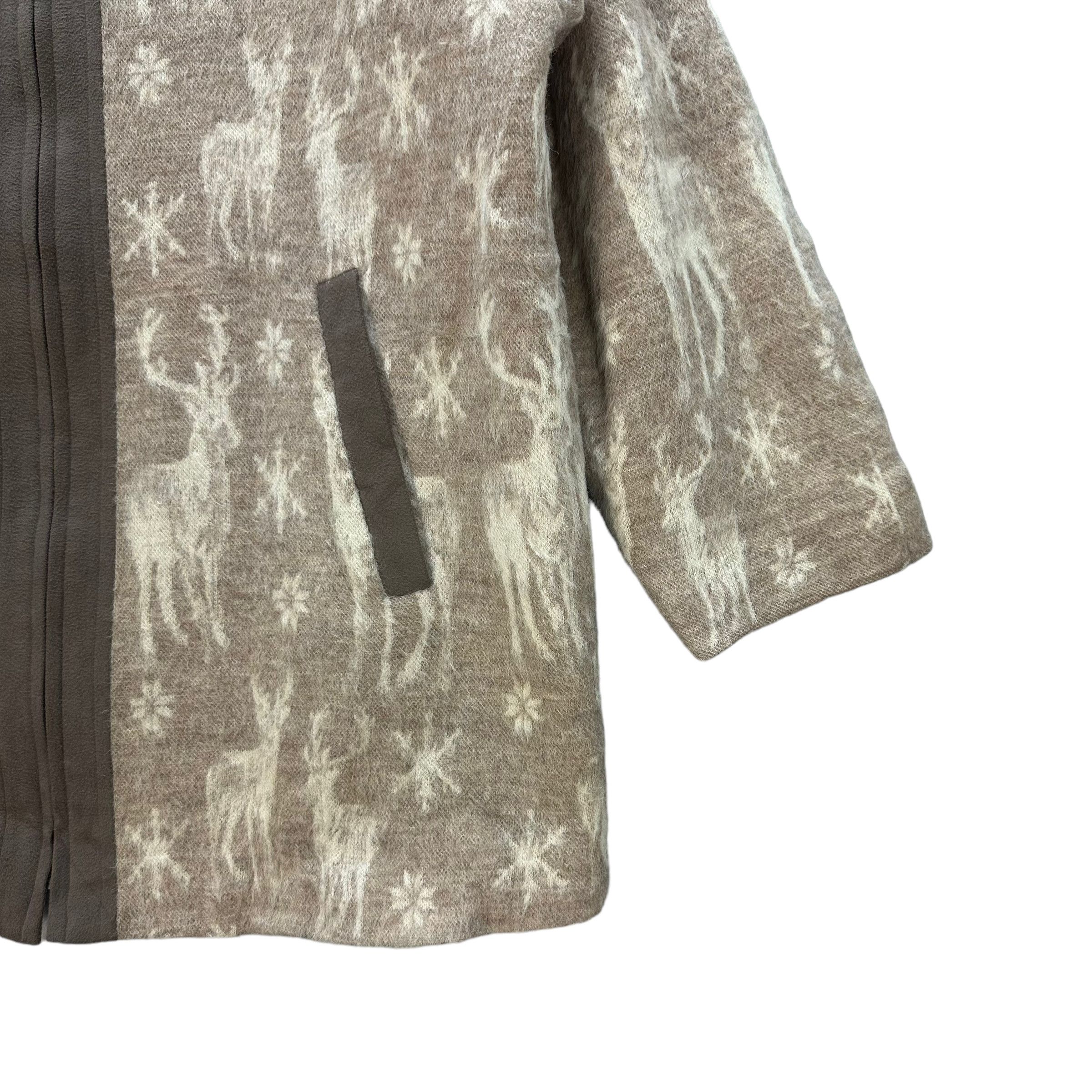 Japanese Brand ALPACA WOOL PRINTED DEER FLEECE JACKET #8475-011 Size US M / EU 48-50 / 2 - 5 Thumbnail