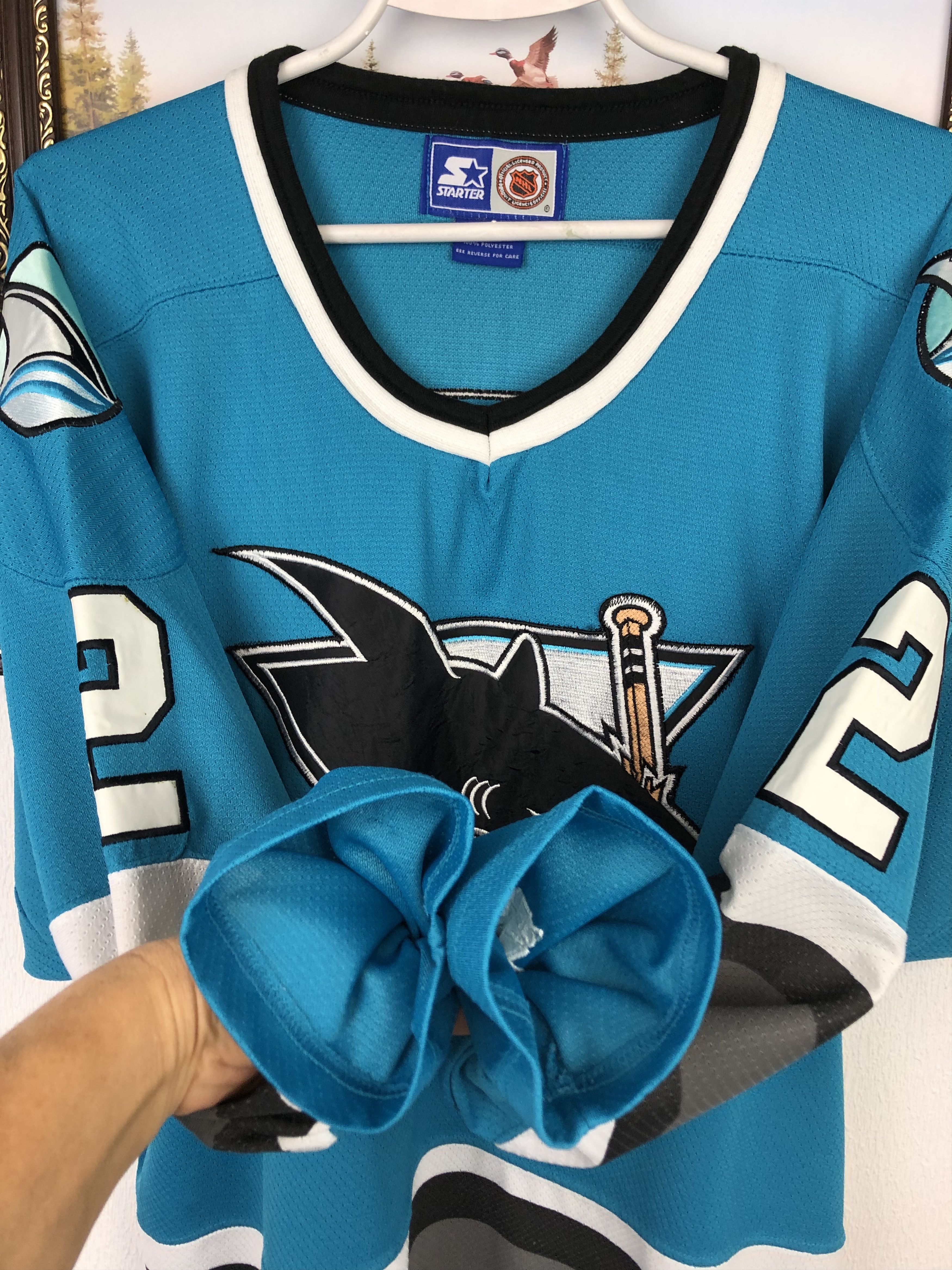 Starter × Vintage Vintage 90's Starter San Jose Sharks Hockey Jersey #2 Shirt Size US XL / EU 56 / 4 - 6 Thumbnail