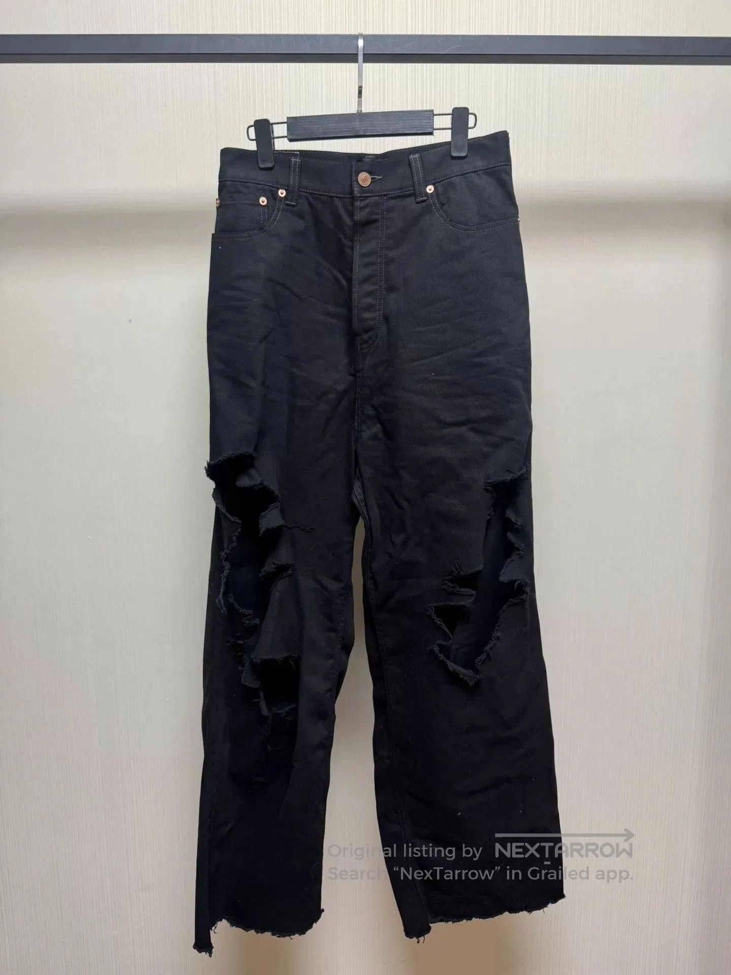 Balenciaga Balenciaga Distressed Black Two. Size US 26 / EU 42 - 1 Thumbnail