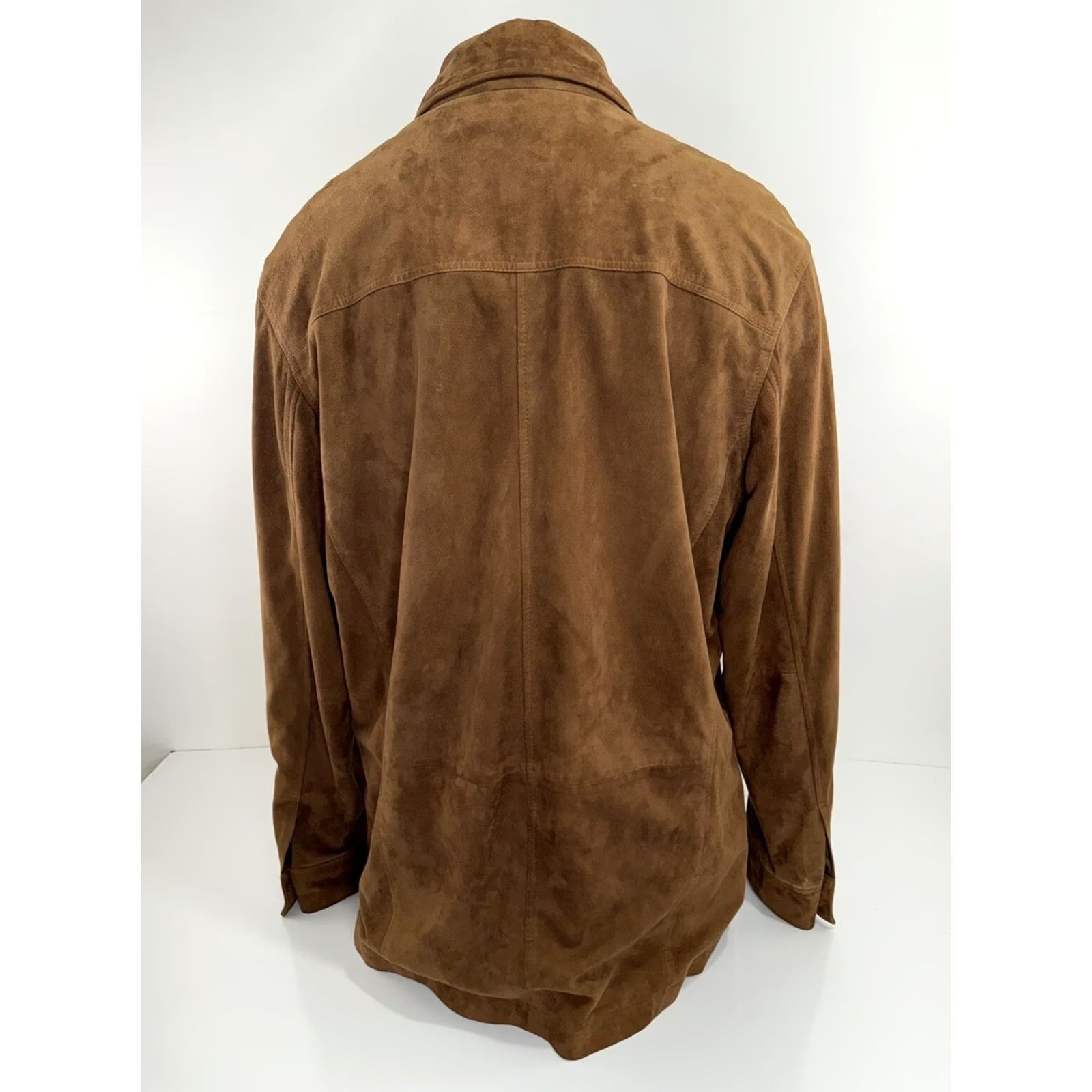 Liz Claiborne CLAIBORNE Luxe - GOAT SUEDE LEATHER Mens L Ranch Field Safari Jacket Shirt Leather Brown 90s Mens Size US L / EU 52-54 / 3 - 4 Thumbnail