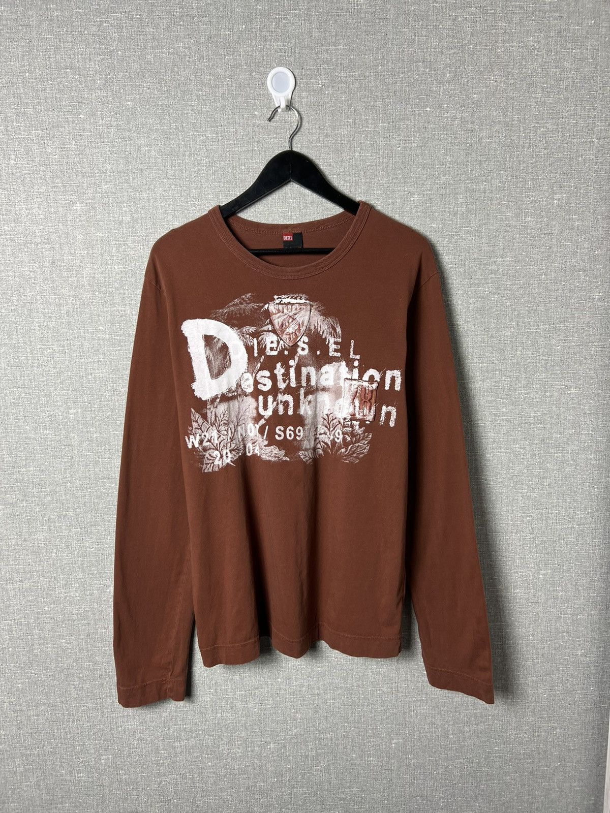 Diesel × Vintage Y2K Diesel Destination Unknown Graphic Big Logo Long Sleeve Size US XL / EU 56 / 4 - 1 Thumbnail