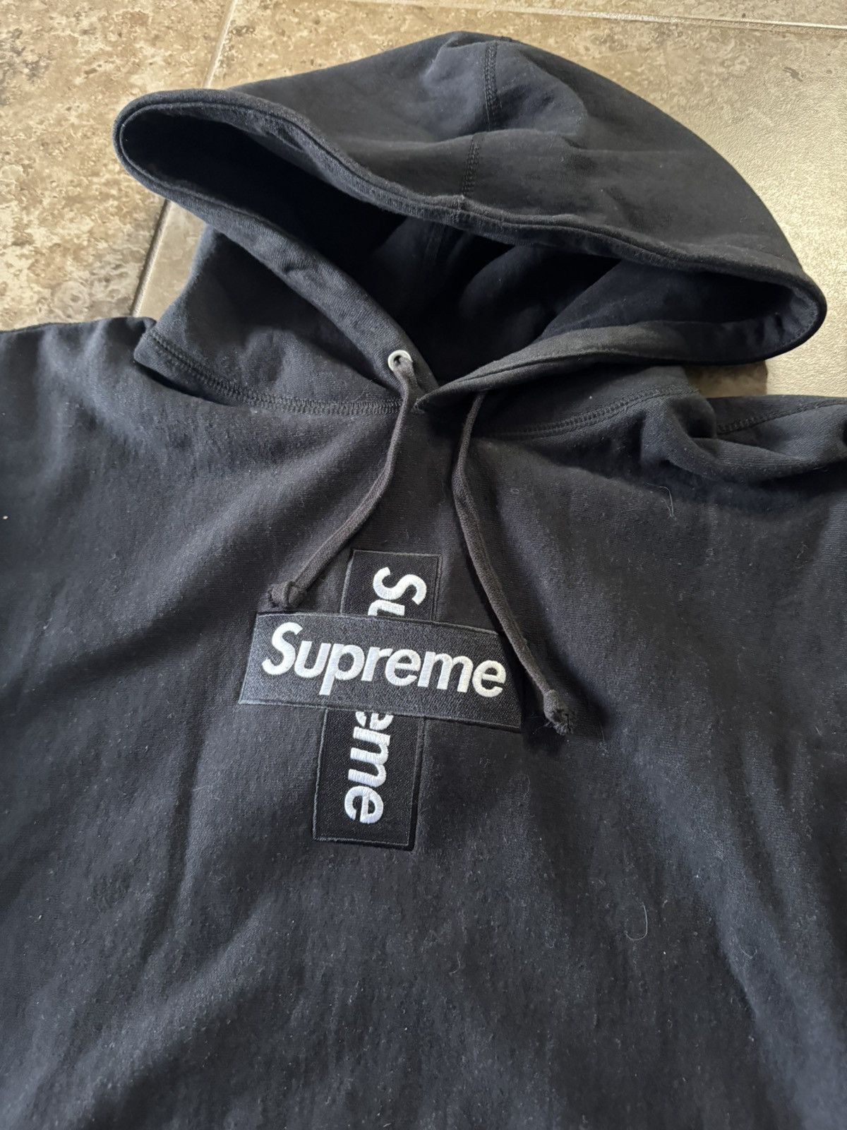 Supreme Supreme Cross Box Logo Hooded Sweatshirt Black Size US M / EU 48-50 / 2 - 2 Thumbnail