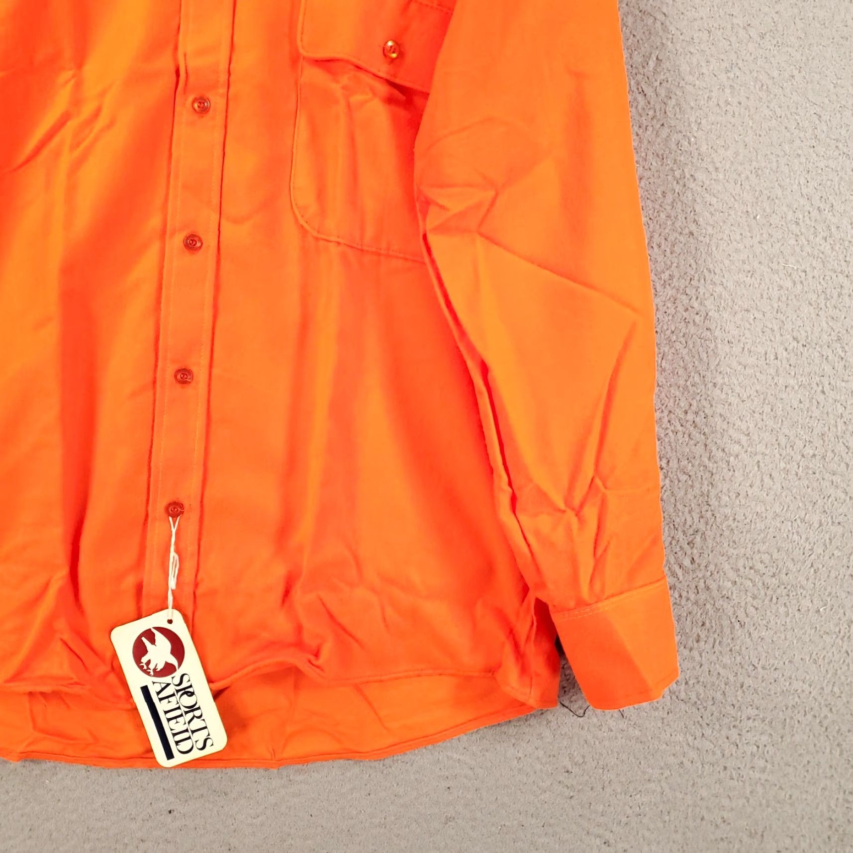 Hunter VINTAGE SPORTS AFIELD Shirt Mens M Flannel Button-Up Orange NOS Size US M / EU 48-50 / 2 - 4 Thumbnail