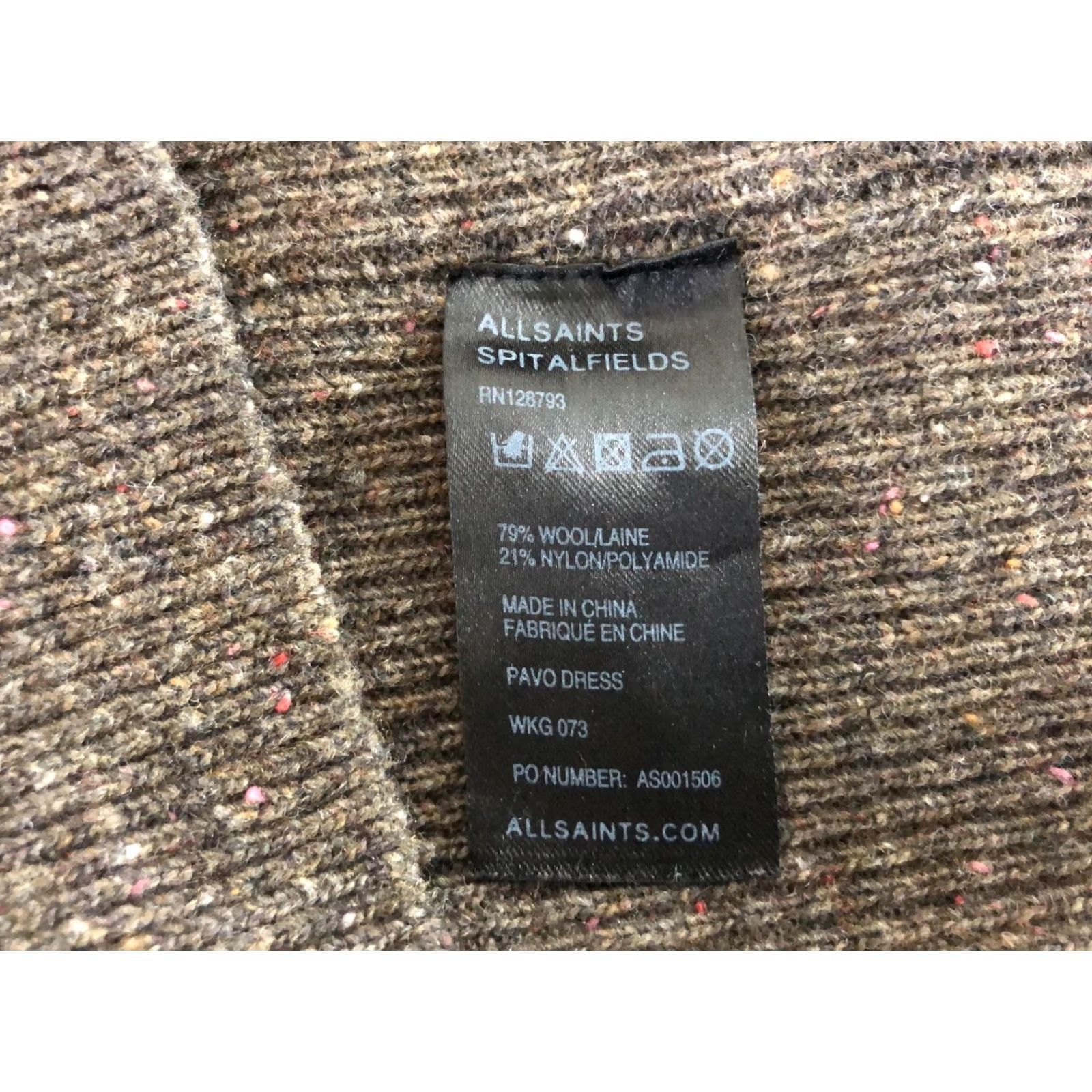Allsaints AllSaints Pavo Dress Wool Brown Women Size 10 Size L / US 10 / IT 46 - 8 Thumbnail