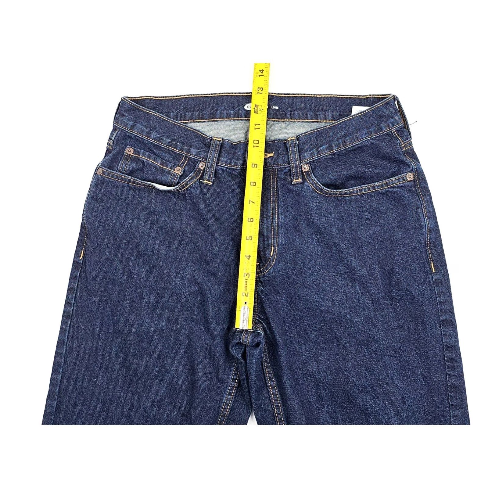Old Navy Old Navy Dark Wash Loose Fit Straight Leg Jeans 31x34 Men Regular 5-Pocket Denim Cotton Blue EUC 90s Theme Size US 31 - 4 Thumbnail