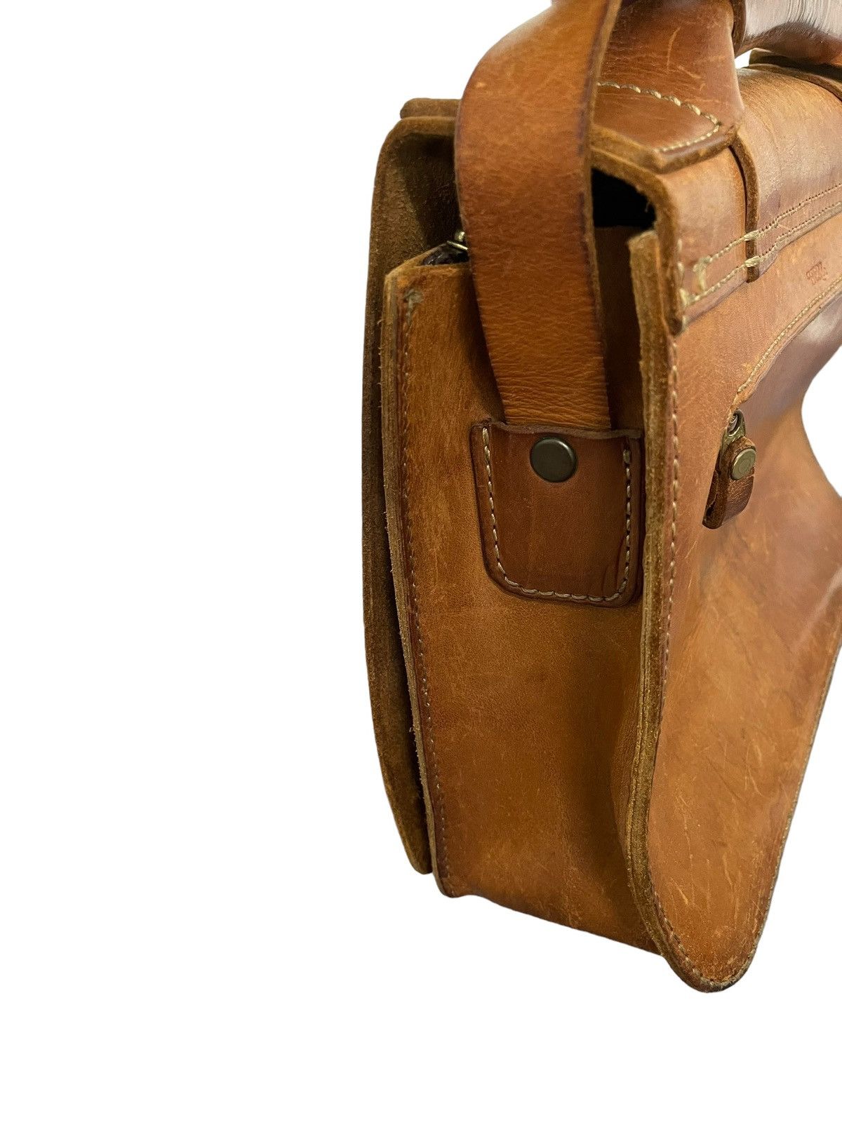 Genuine Leather Full Leather Patina Vtg Herz Japan Handmade Satchel Bag 1🟩 Size ONE SIZE - 13 Thumbnail
