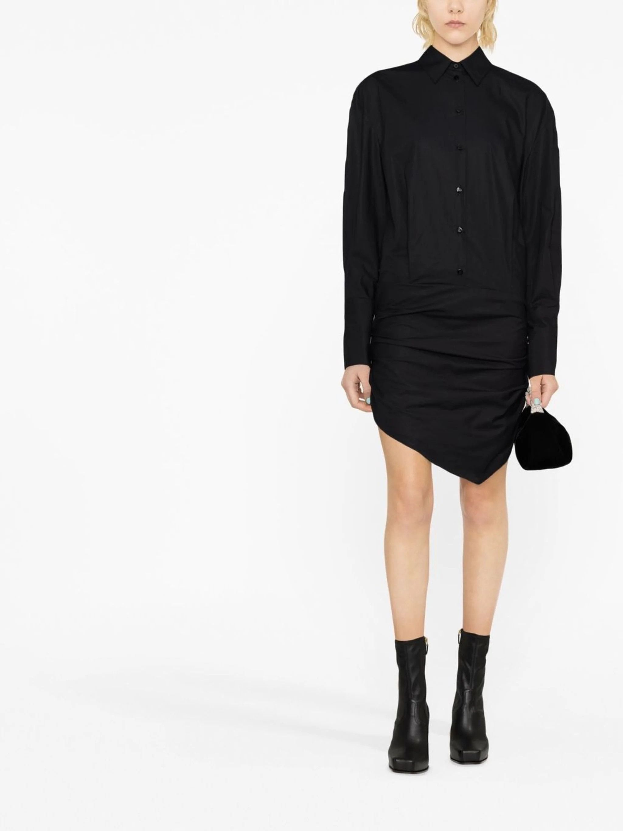 The Attico o1s22i1n1024 Hatty Shirt Mini Dress in Black Size M / US 6-8 / IT 42-44 - 2 Thumbnail