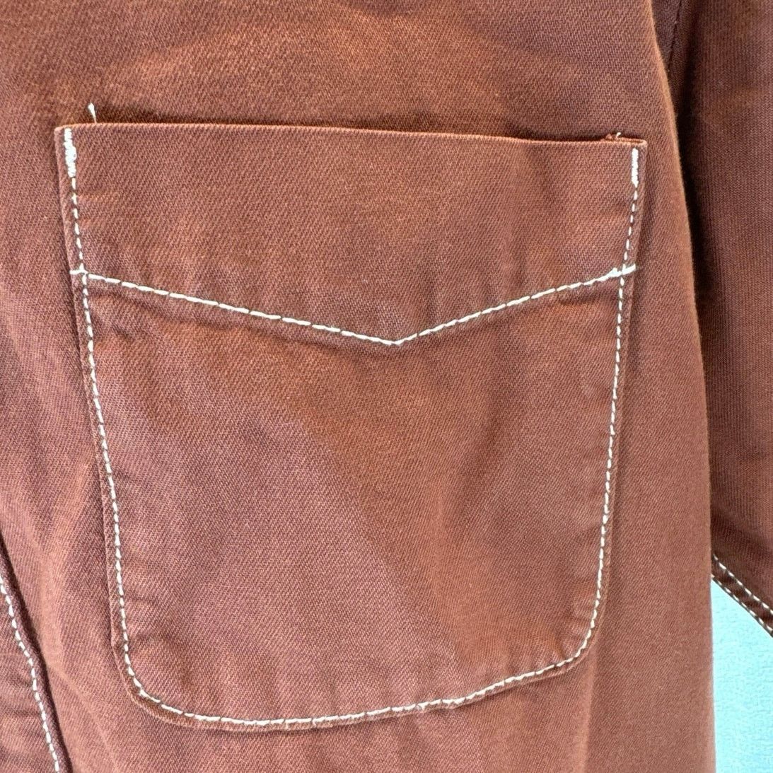 Zara Cotton Twill Brown Short Sleeve Button Up men sz M Size US M / EU 48-50 / 2 - 2 Thumbnail