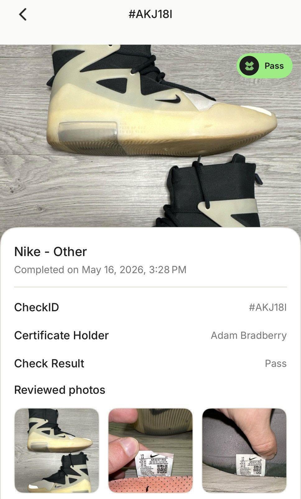 Fear of God × Nike Nike Air Fear of God String Off-Noir Size US 12 / EU 45 - 8 Thumbnail