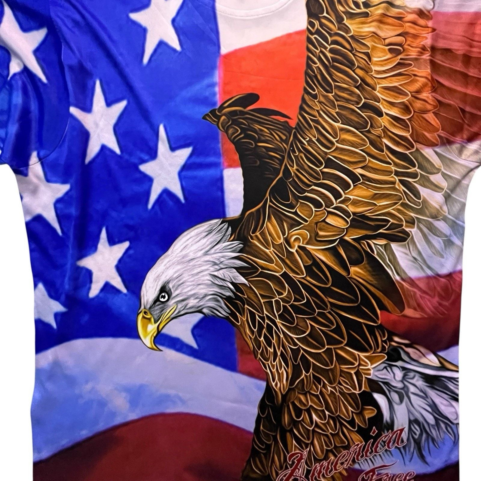 Unknown London Spirit Of America T Shirt Mens Large Bald Eagle AOP USA Size US XL / EU 56 / 4 - 6 Thumbnail