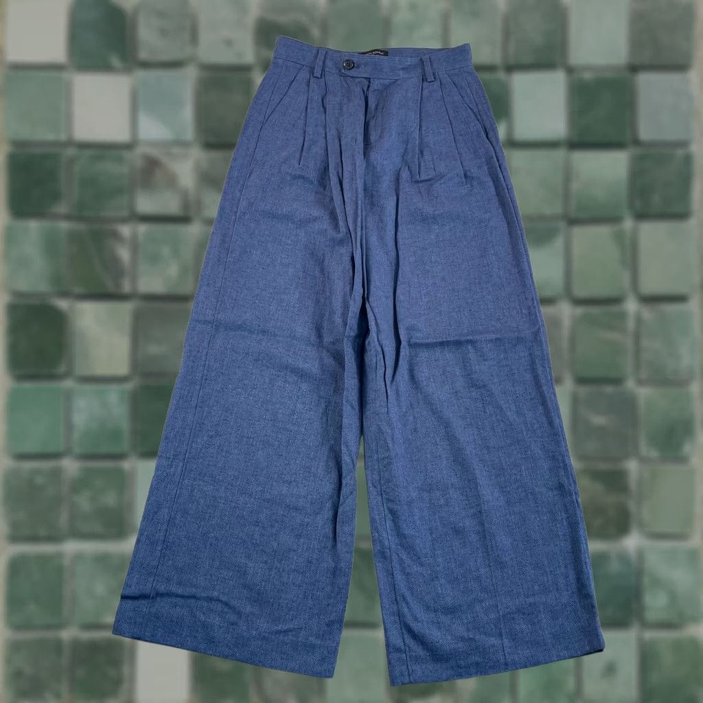 Banana Republic Banana Republic Linen-Blend Wide-Leg Pleated Trouser Women 4 Blue NWOT 00 Size 27" / US 4 / IT 40 - 1 Thumbnail