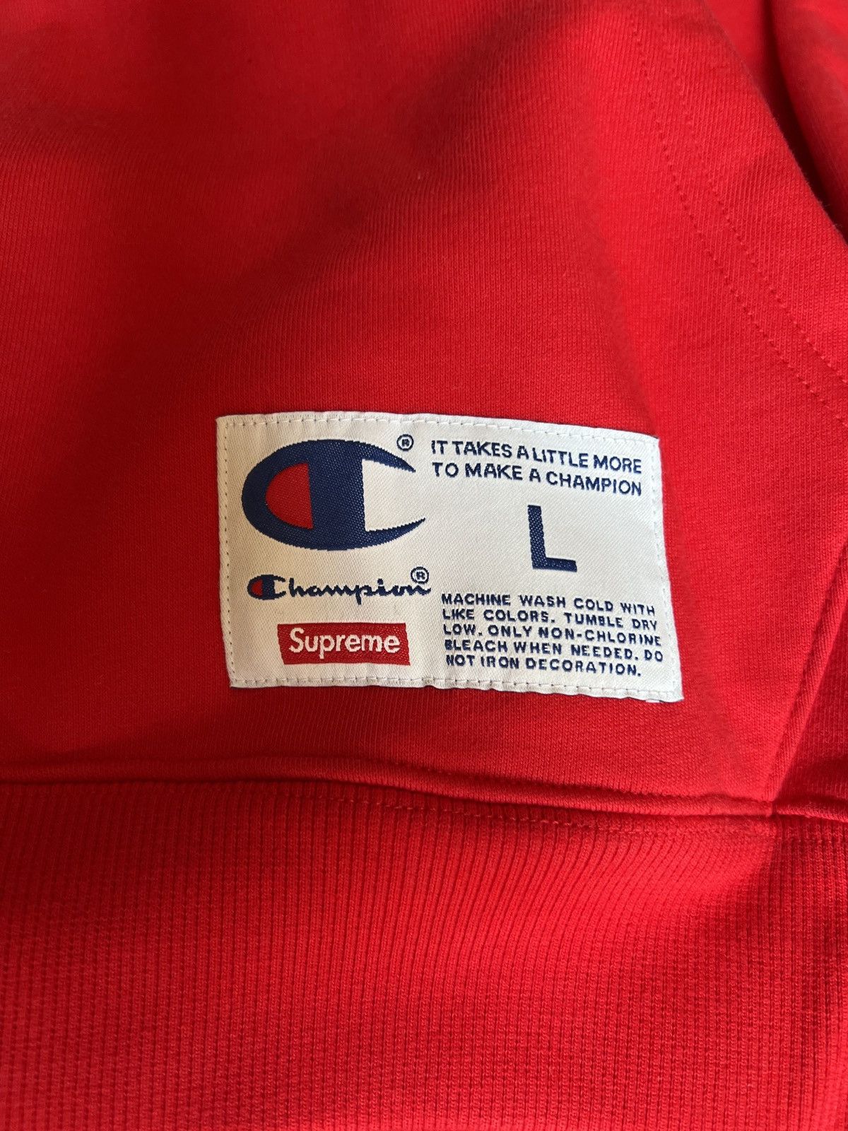 Champion × Supreme FW15 Supreme x Champion scripted hoodie Size US L / EU 52-54 / 3 - 5 Thumbnail