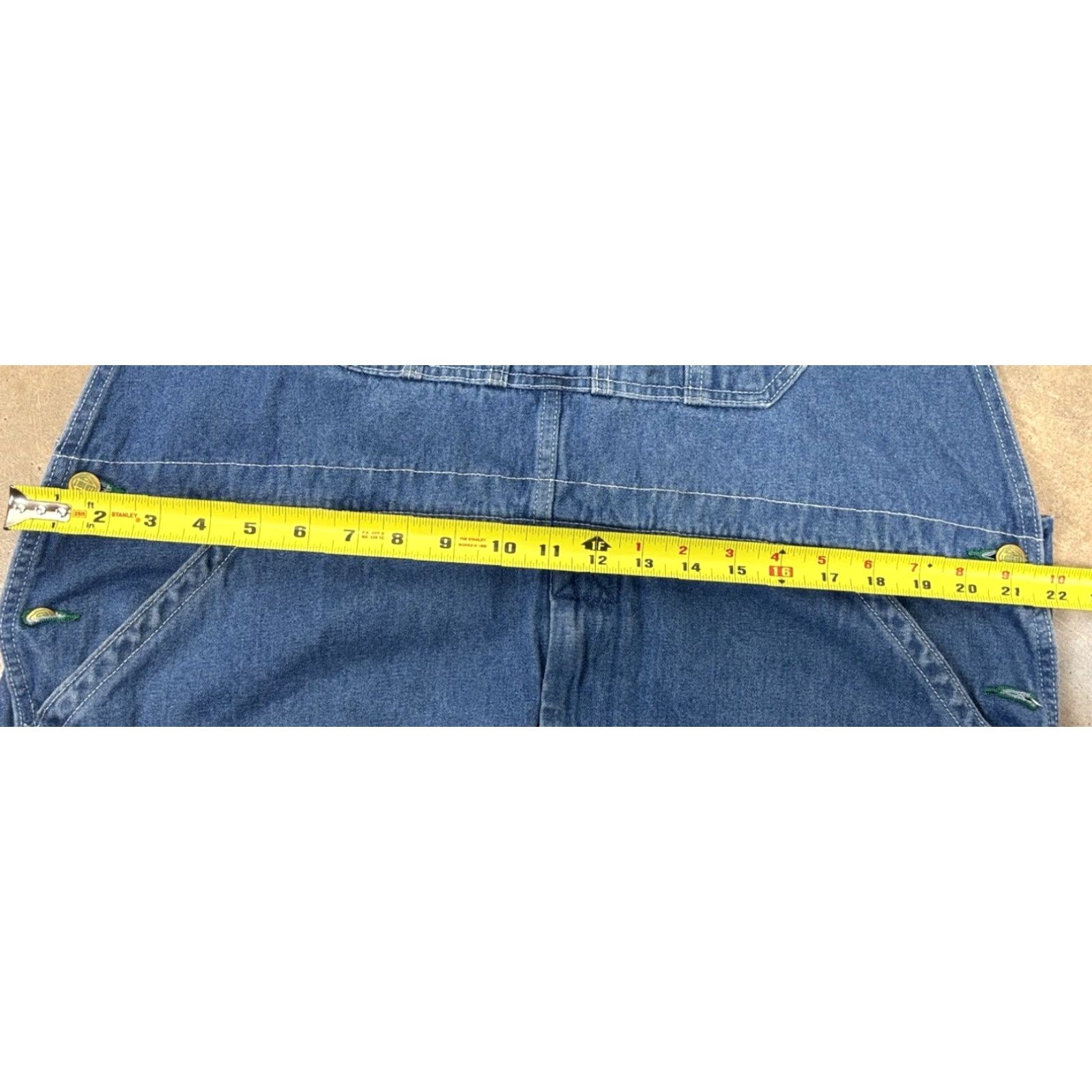 Denime VINTAGE Liberty Denim Overalls Bibs Mens 44x30 Distressed Workwear Adjustable Farmer Jeans Blue 30 Inseam Mens Size US 44 / EU 60 - 5 Thumbnail