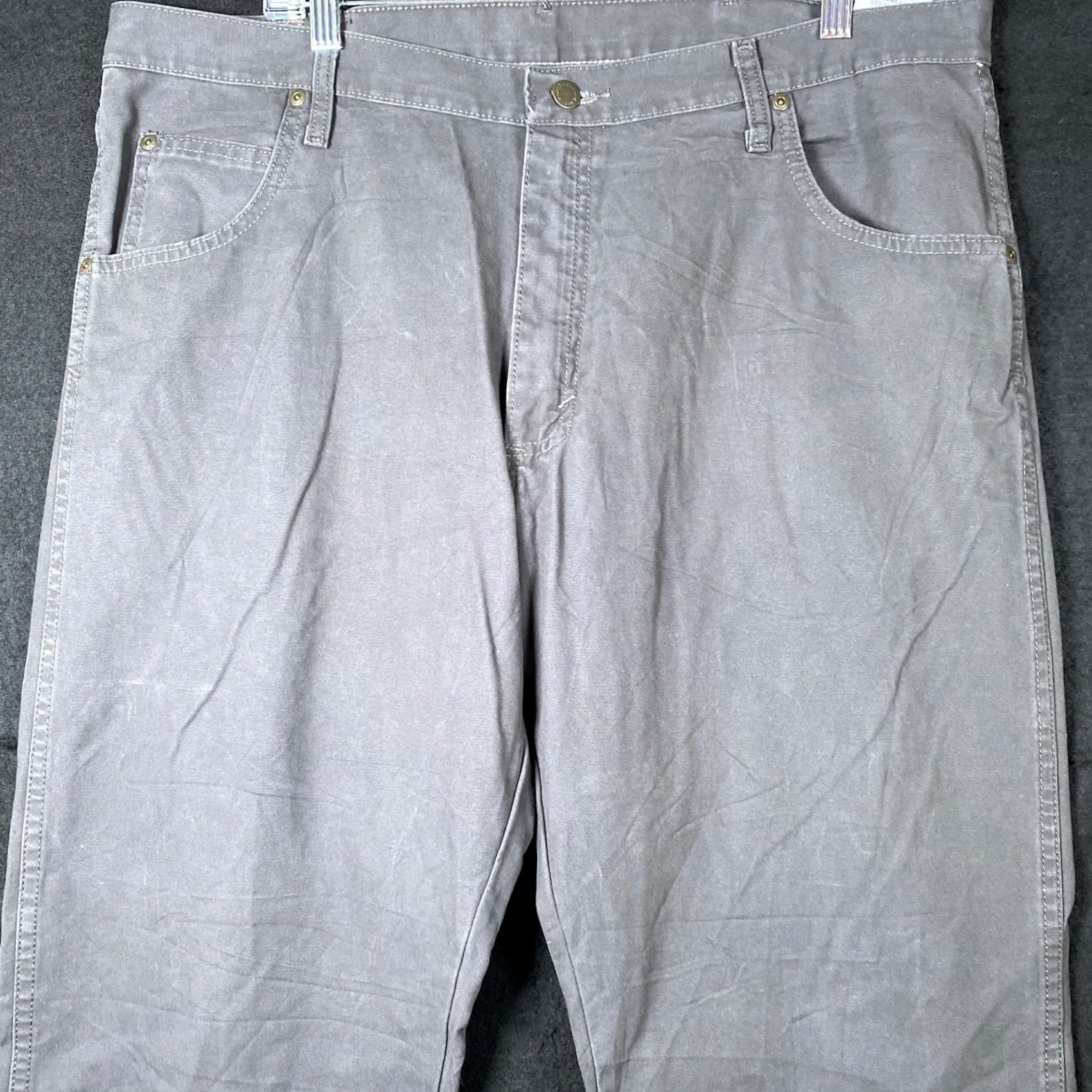 Wrangler Wrangler Jeans Dark Gray Straight Leg Cotton Rugged Outdoor Workwear 38x34 Mens Regular 5-Pocket Denim Rustle of Outdoors (If needed remove) Size US 39 - 2 Thumbnail